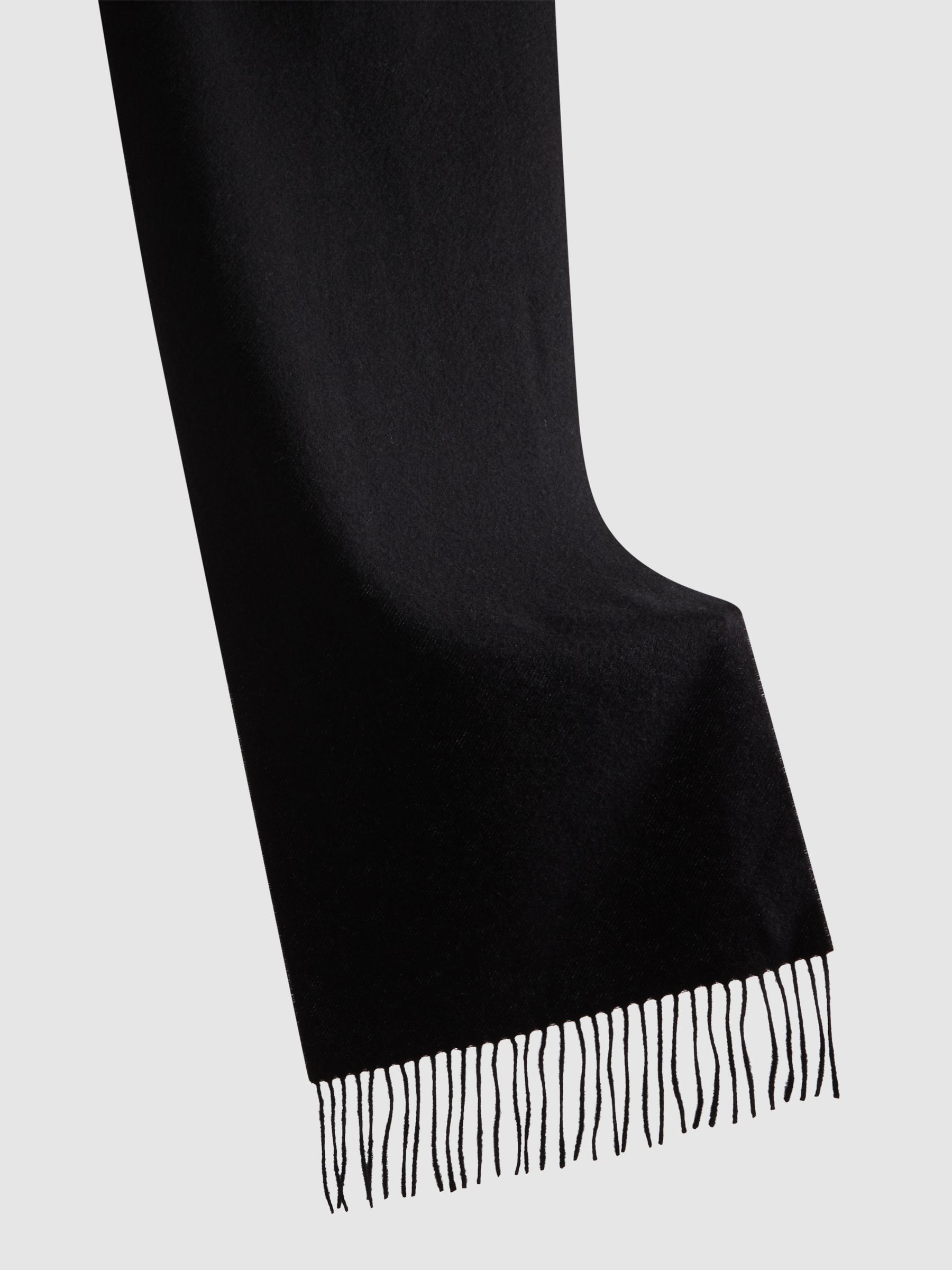 Wool and Cashmere Scarf in Black
