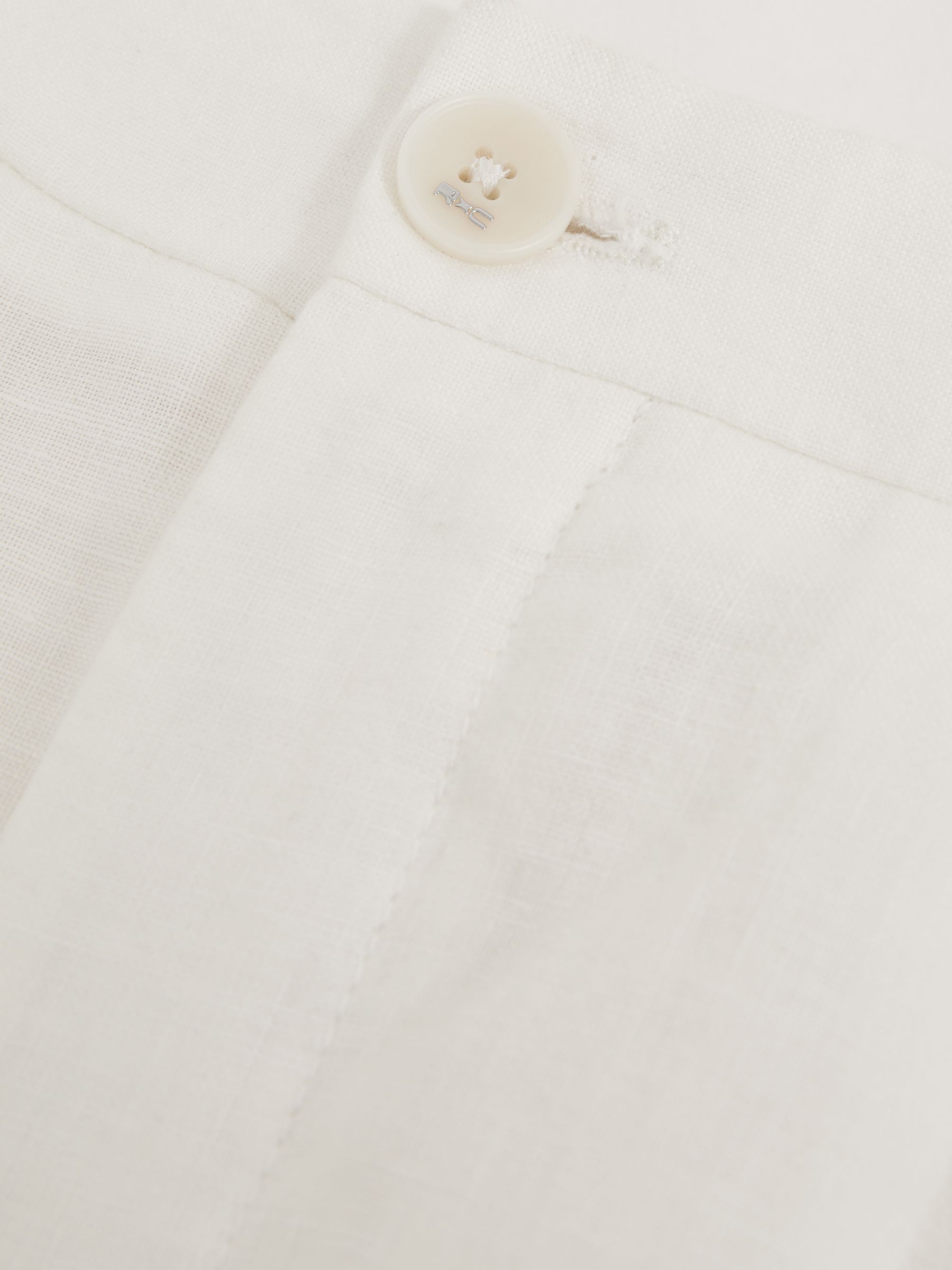 Reiss | Ché Linen Wide-Leg Trousers in White