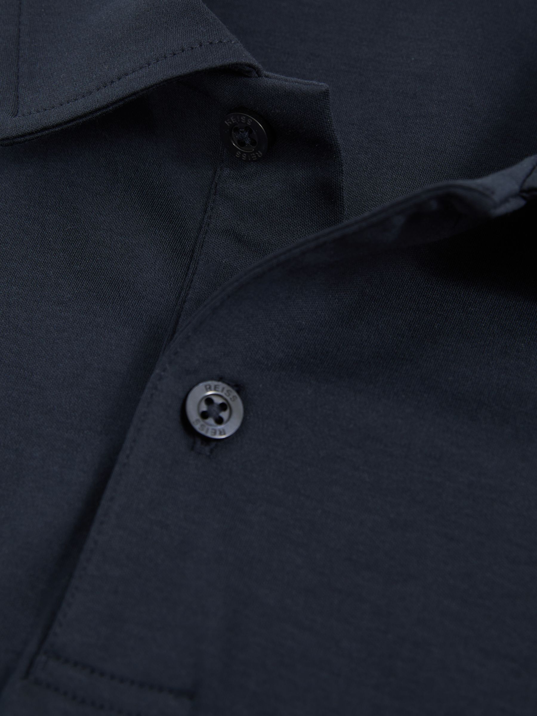Air-Water Cotton Polo Shirt in Navy
