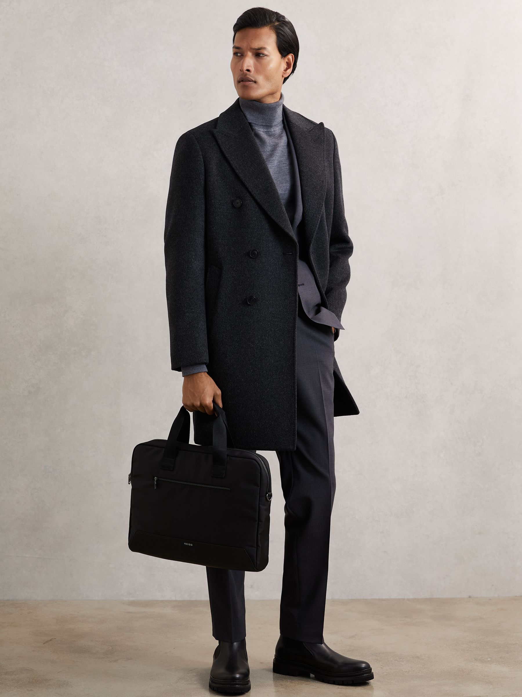 Woven Briefcase in Black