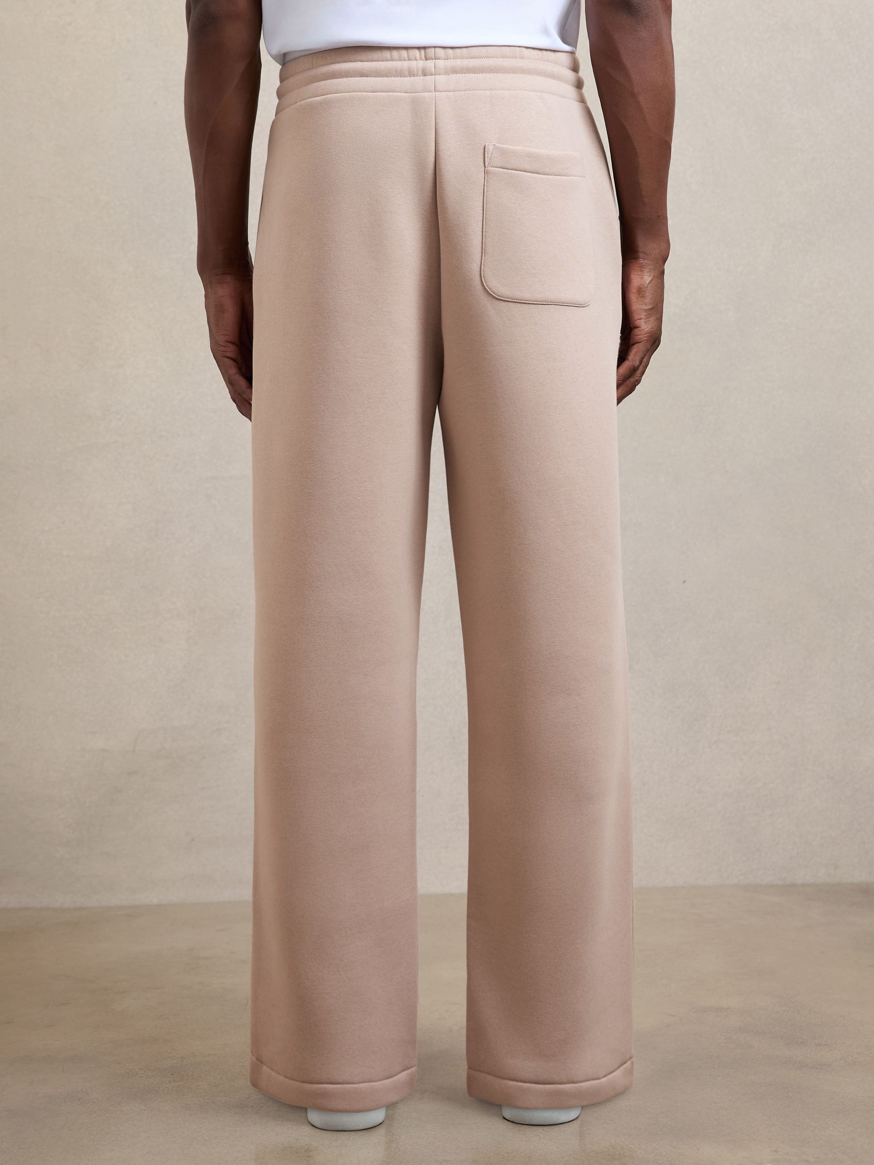 Cotton-Blend Fleece-Back Joggers in Pink