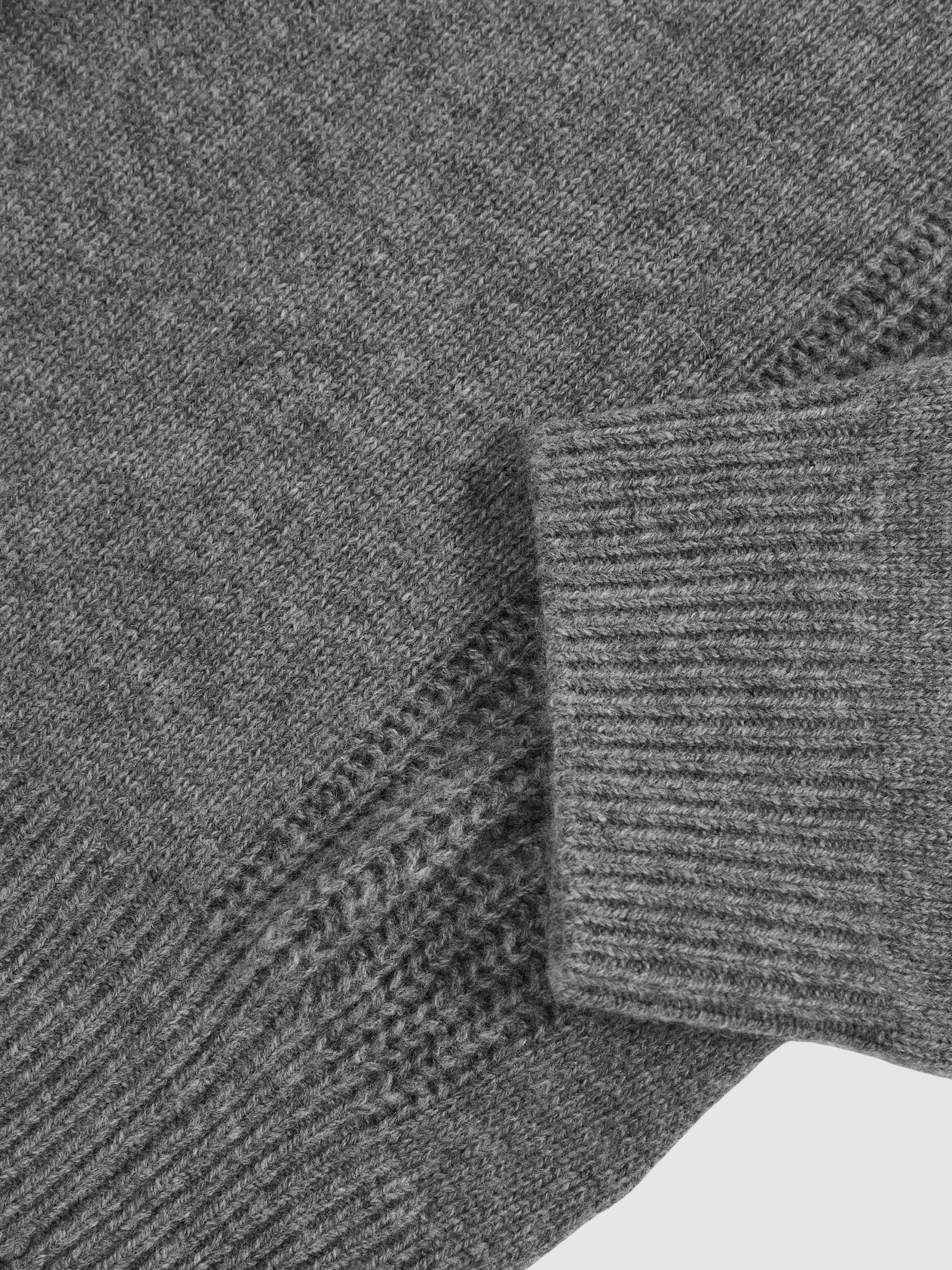 Wool-Cashmere Reverse-Seam Jumper in Mid Grey Melange