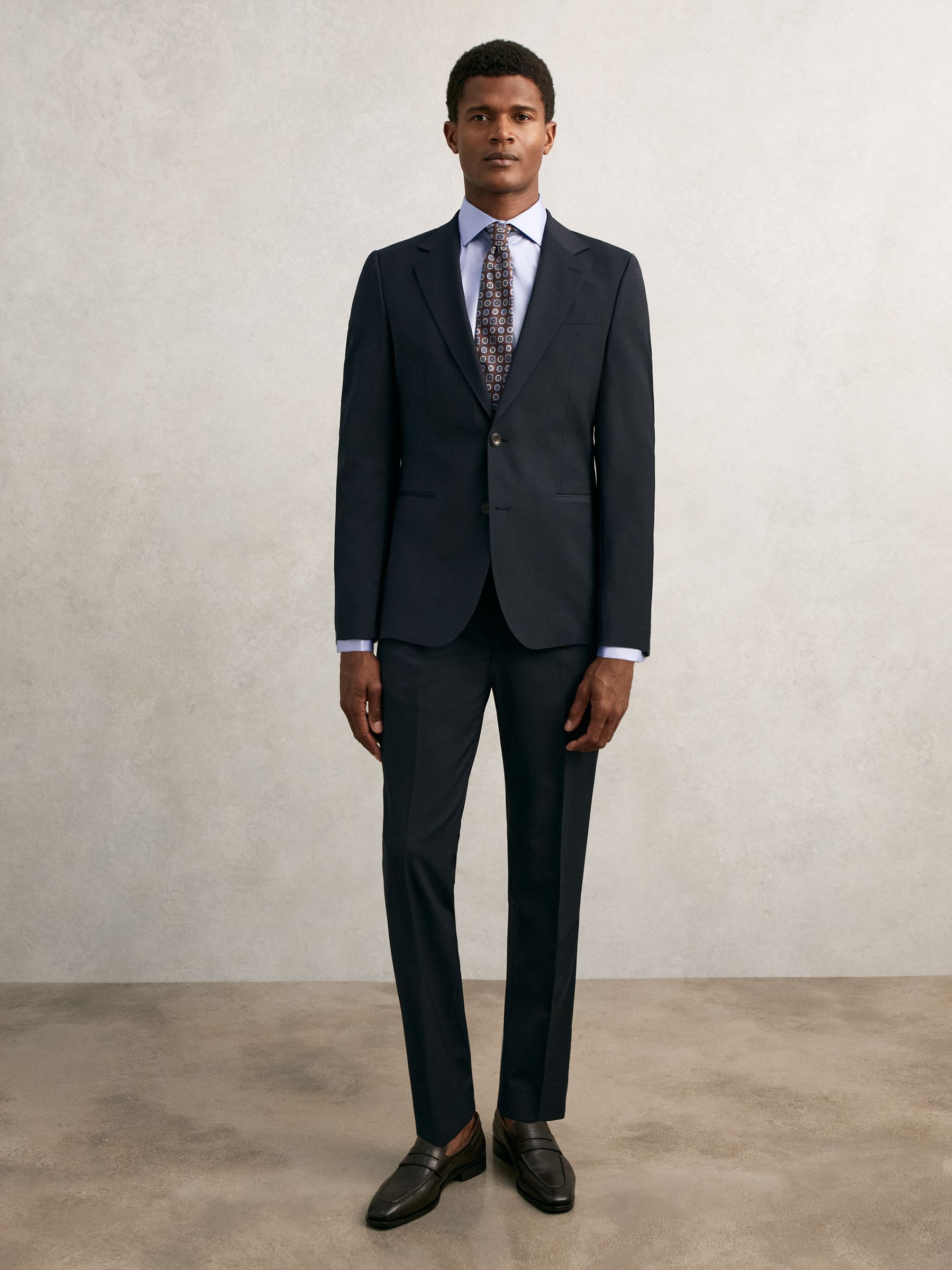 Regular Fit Cotton-Sateen Shirt in Mid Blue