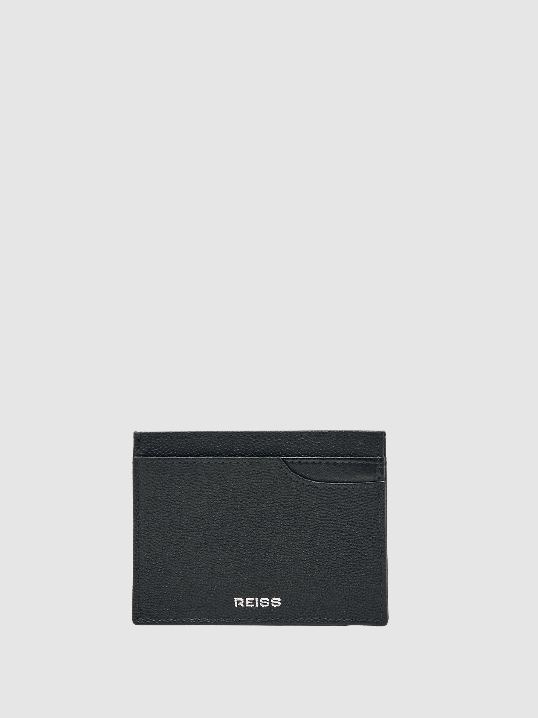 Micro-Grain Leather Card Holder in Black
