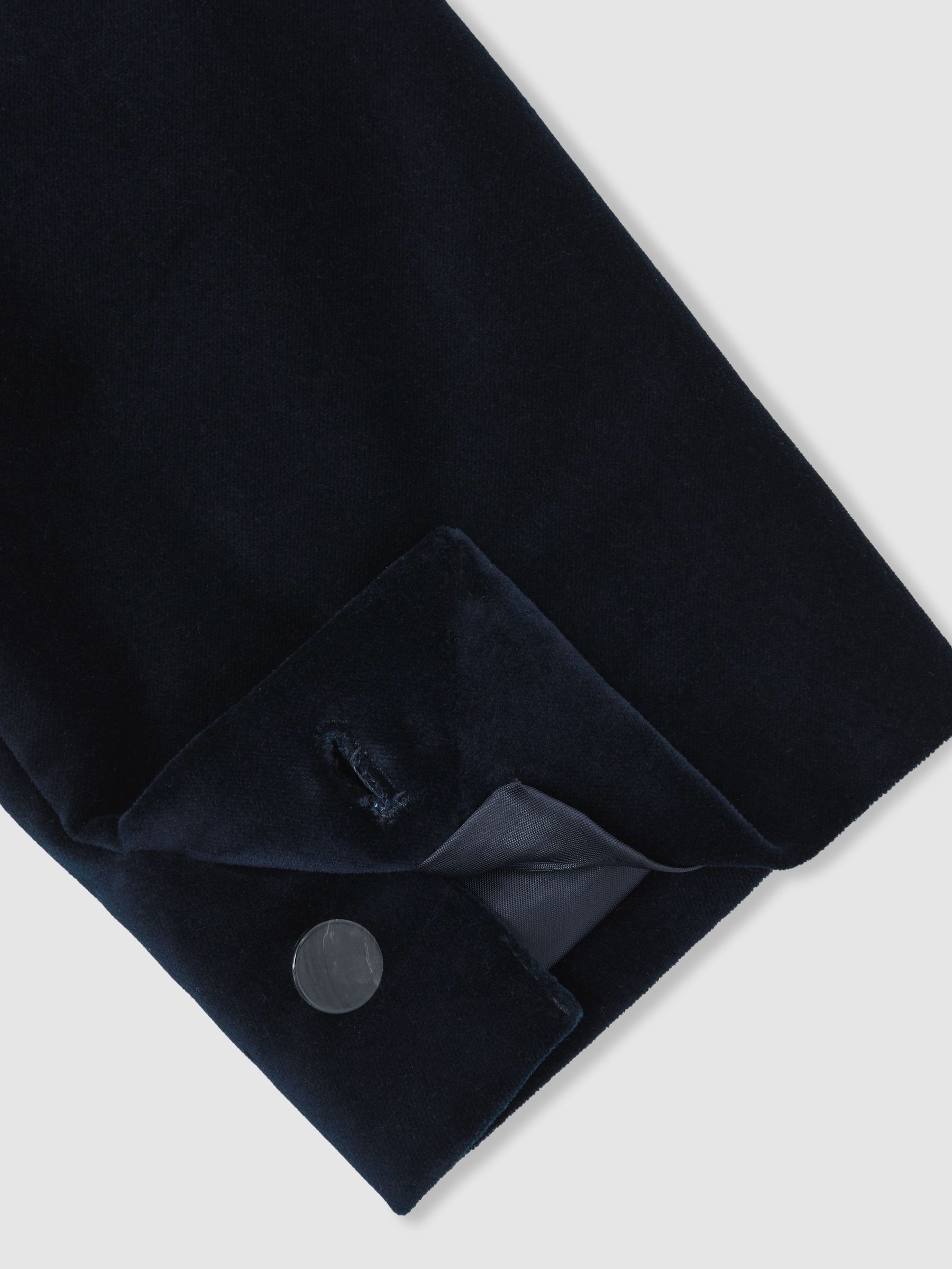 Double-Breasted Velvet Blazer Slim-Fit in Navy