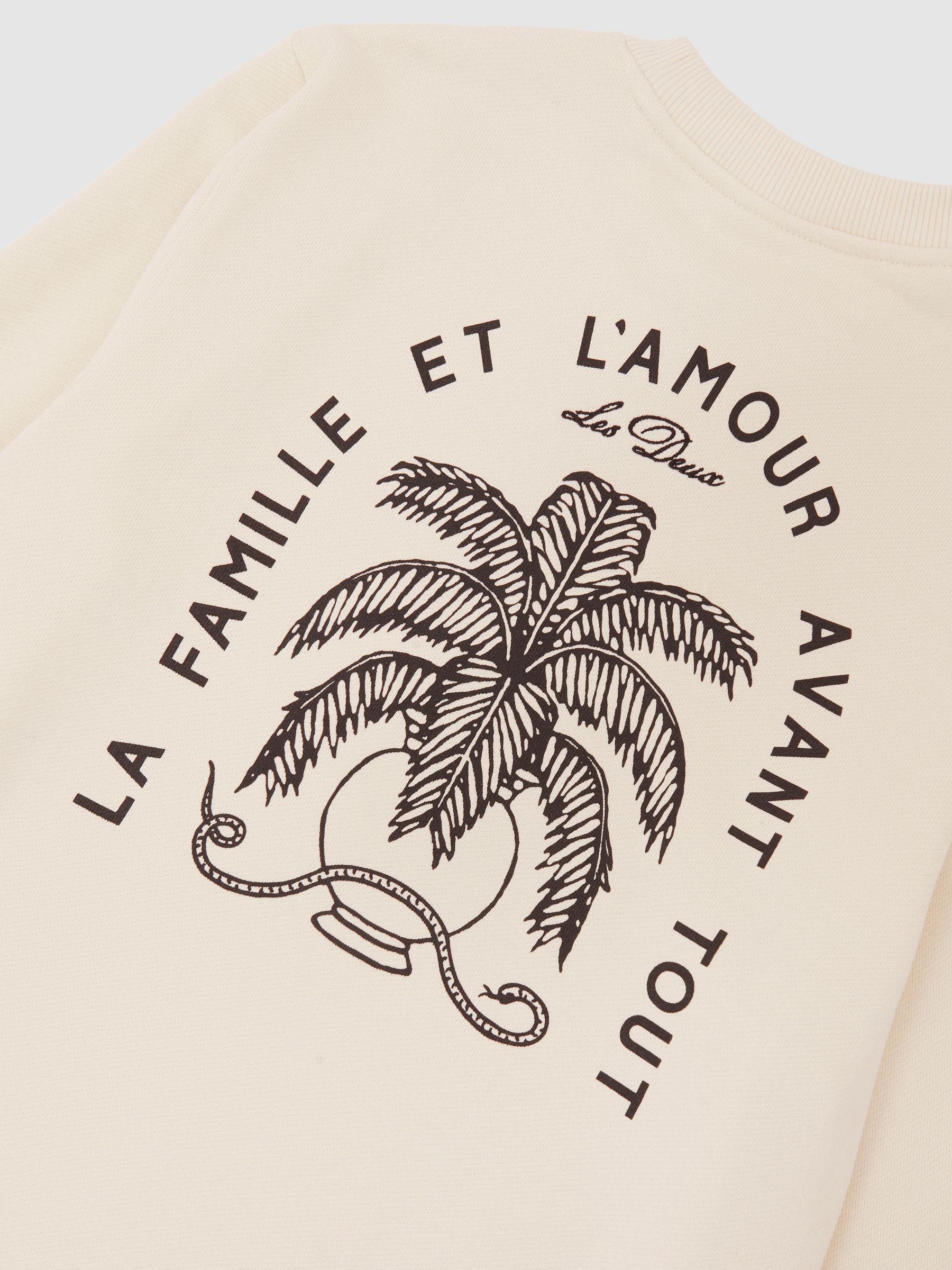 Les Deux Cotton Printed Sweatshirt in Ivory