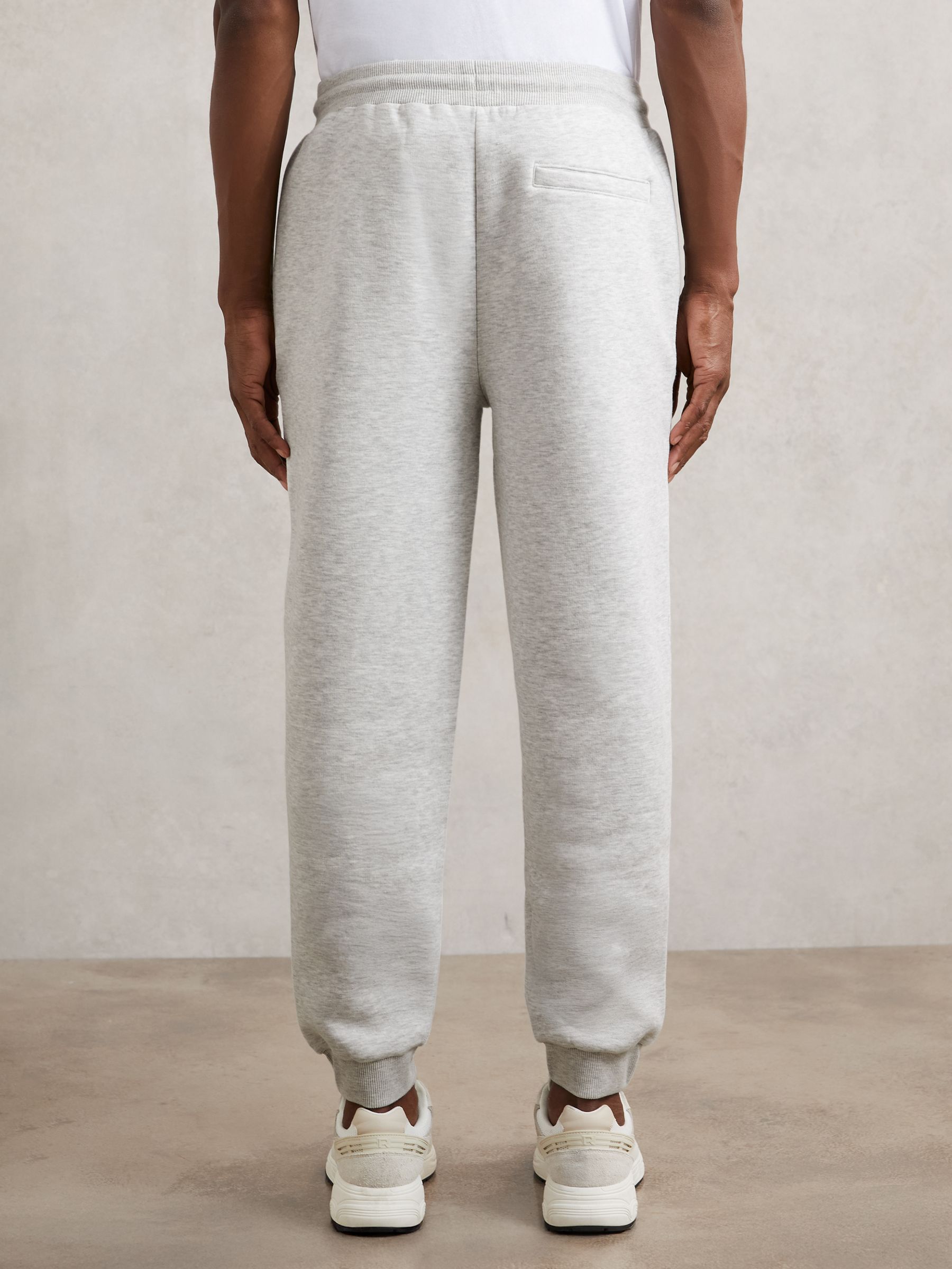 Cotton-Blend Drawstring Joggers in Grey