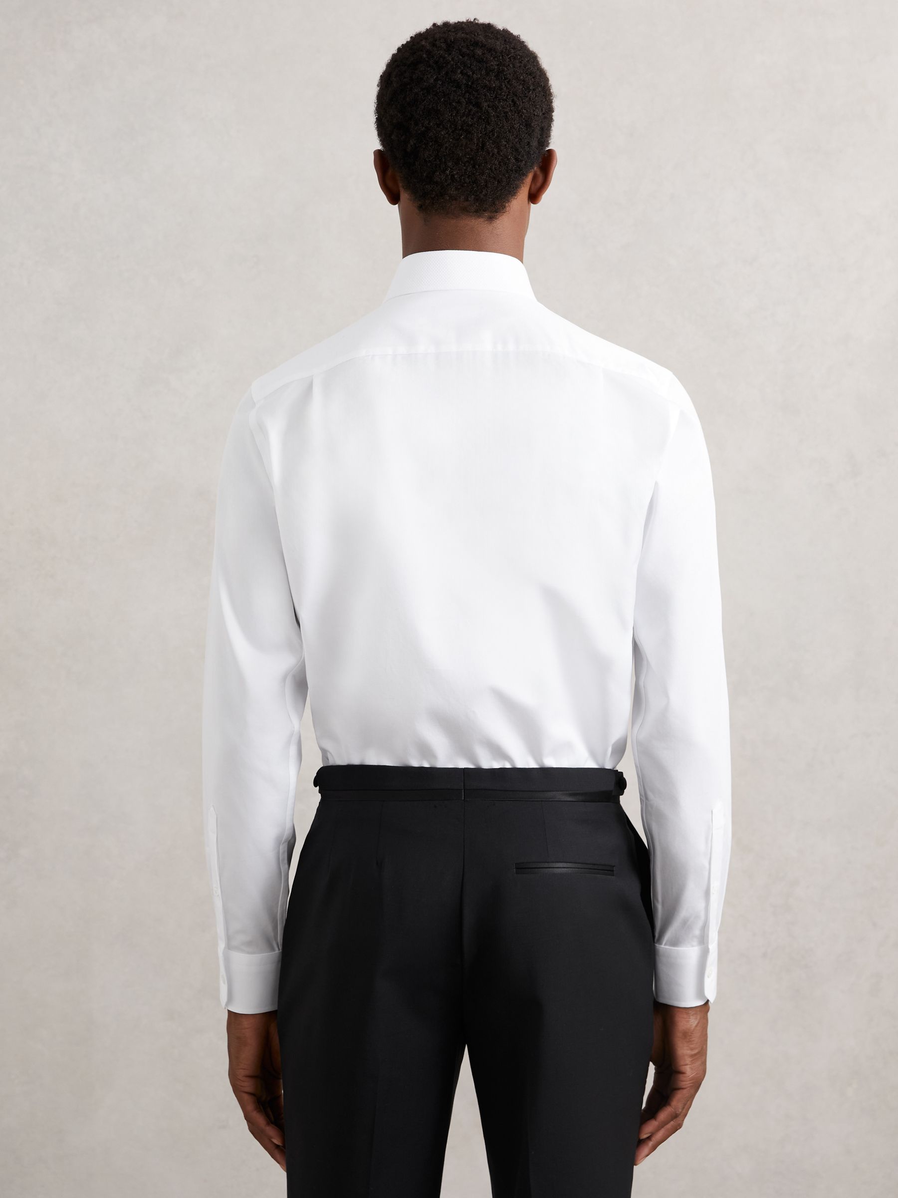 Regular Fit Cotton Dinner Shirt in White