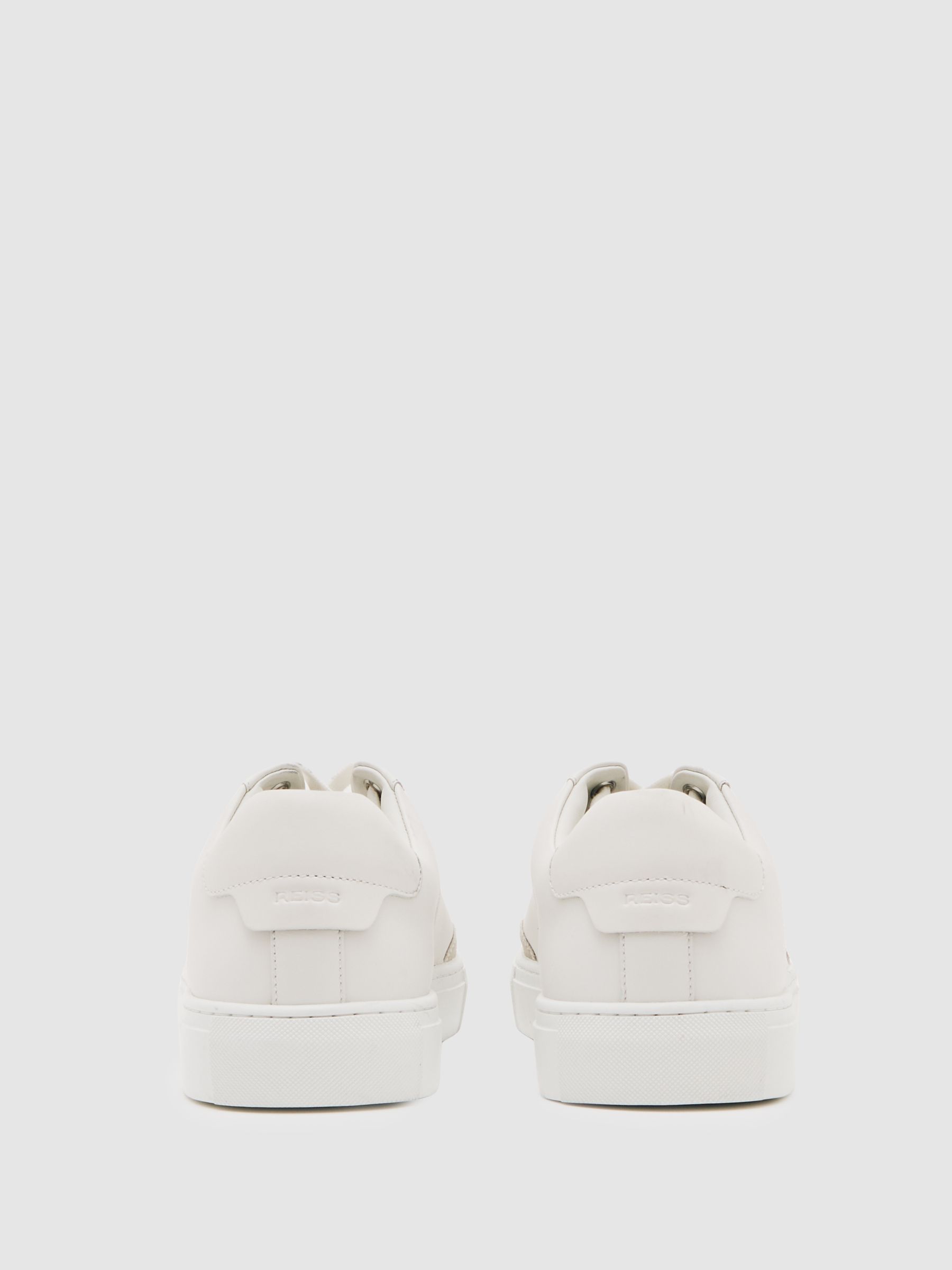 Bonded-Leather Low-Top Trainers in White