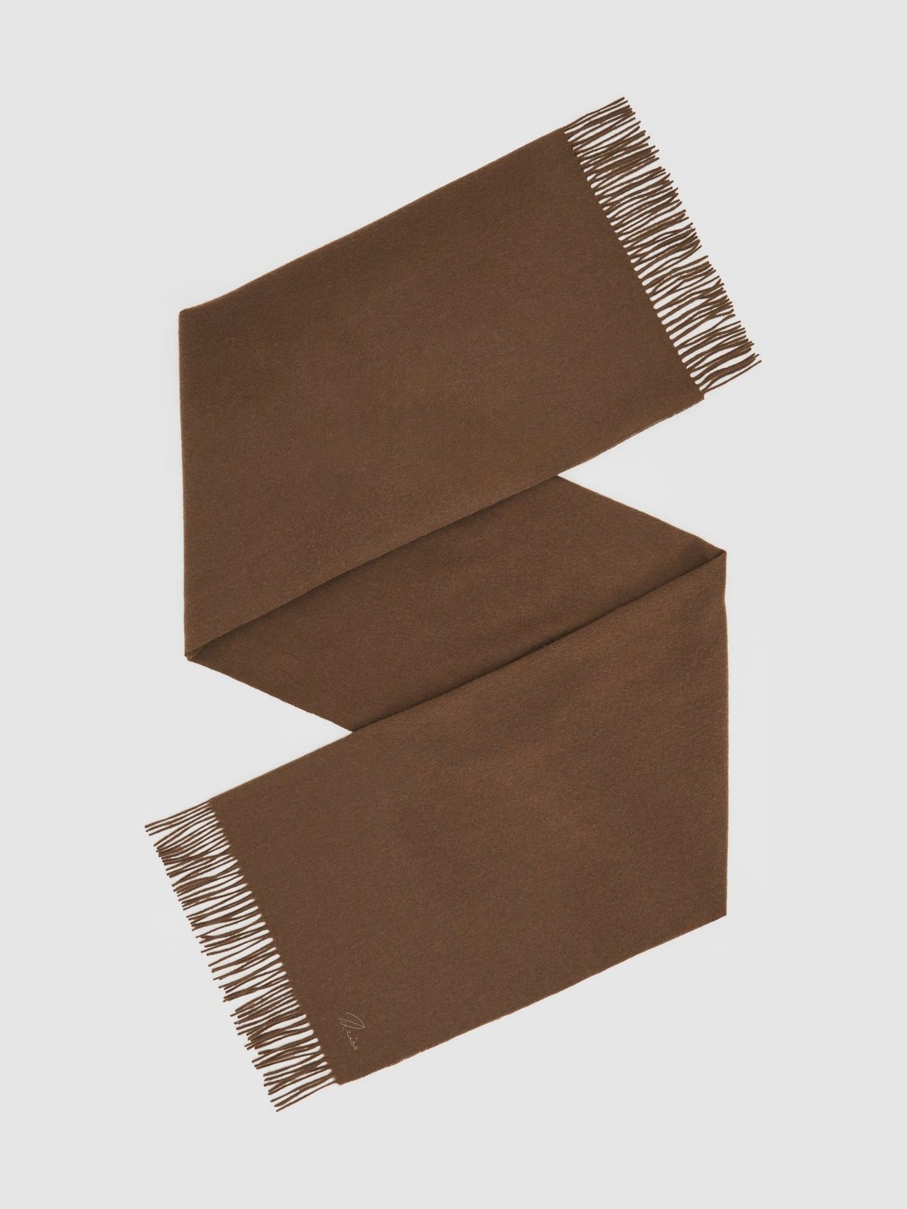 Wool-Cashmere Script-Logo Scarf in Blush