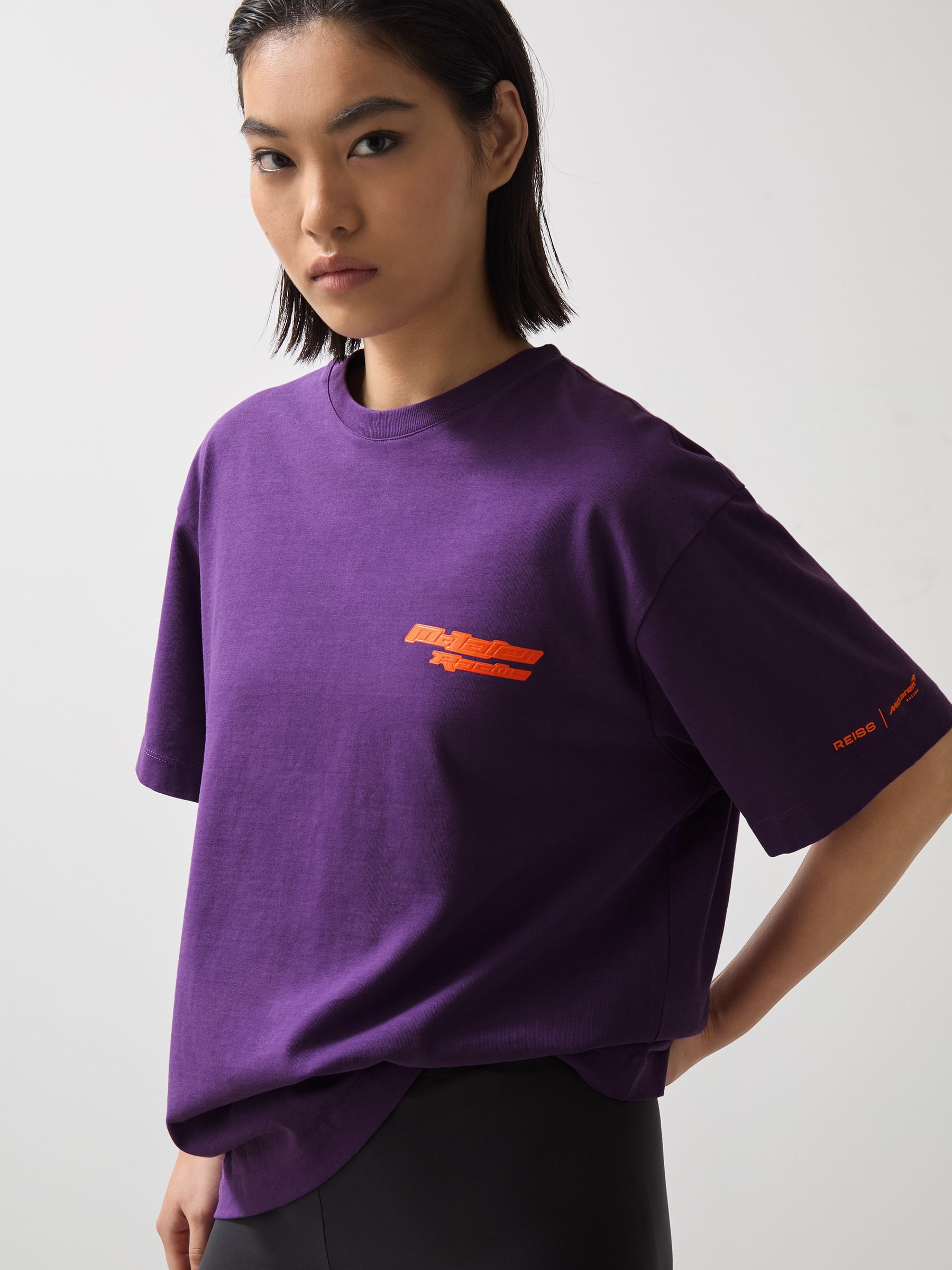 McLaren F1 Team Oversize Unisex Fit Logo T-Shirt in Purple
