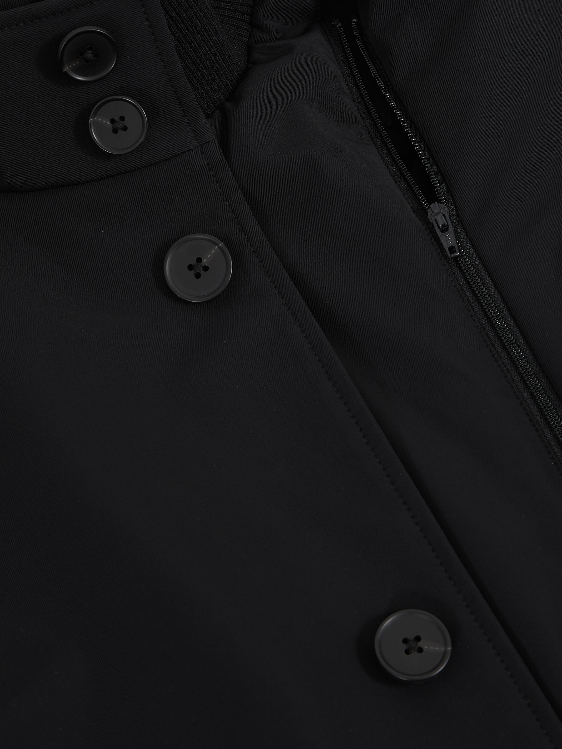 Hybrid Removable-Gilet Overcoat in Black