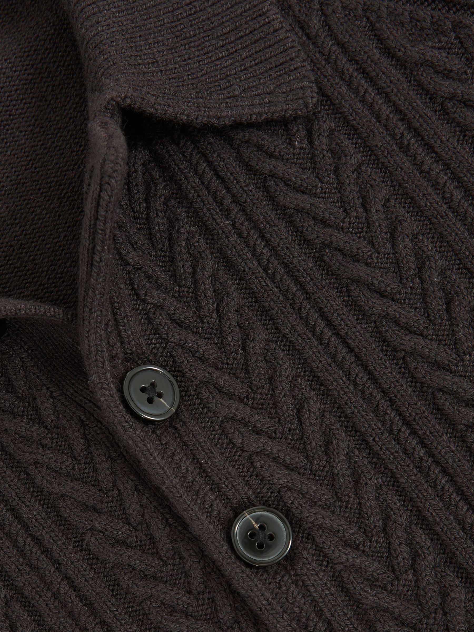 Cable-Knit Jumper With Wool in Chocolate Brown