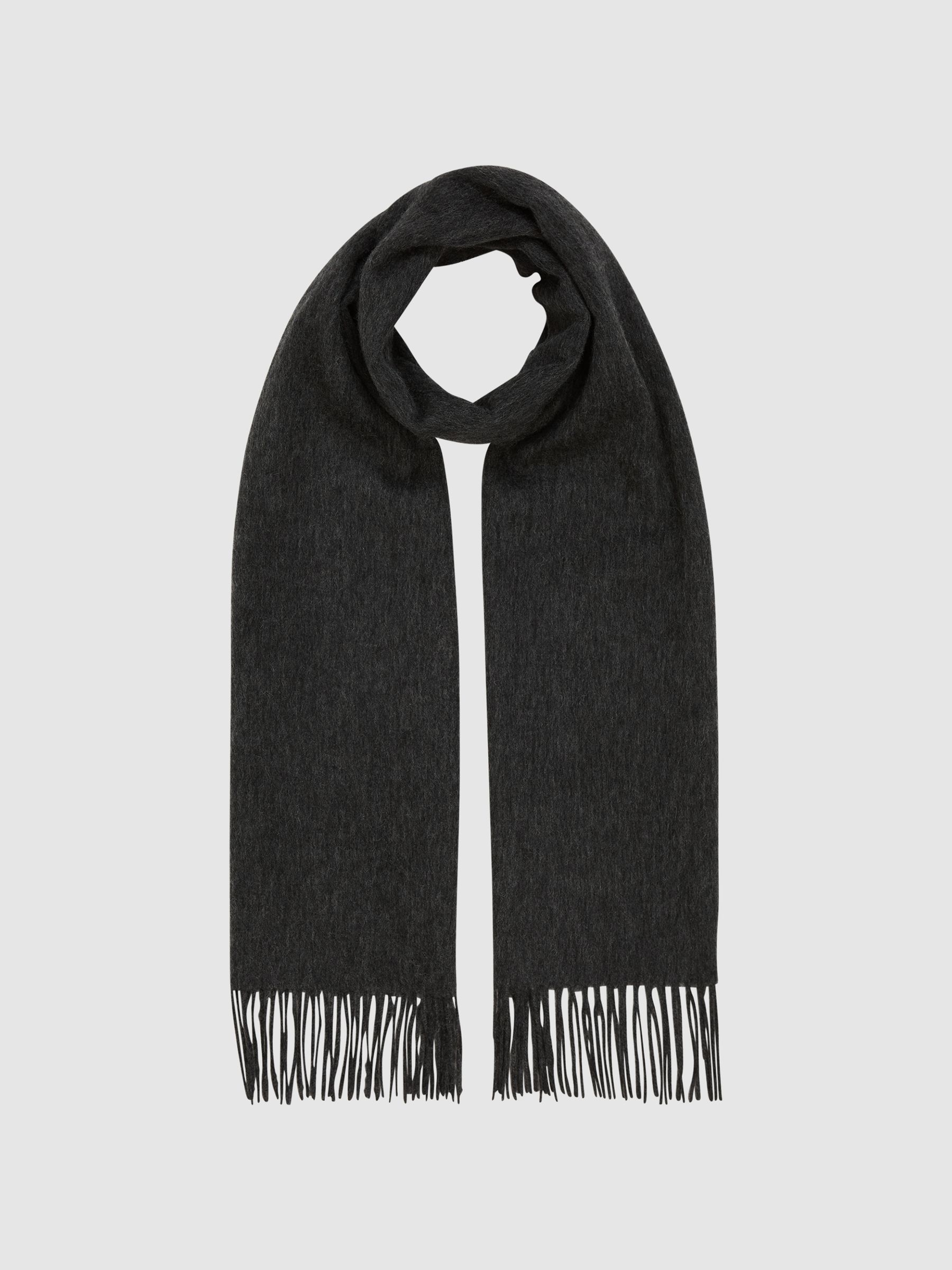Wool and Cashmere Scarf in Charcoal