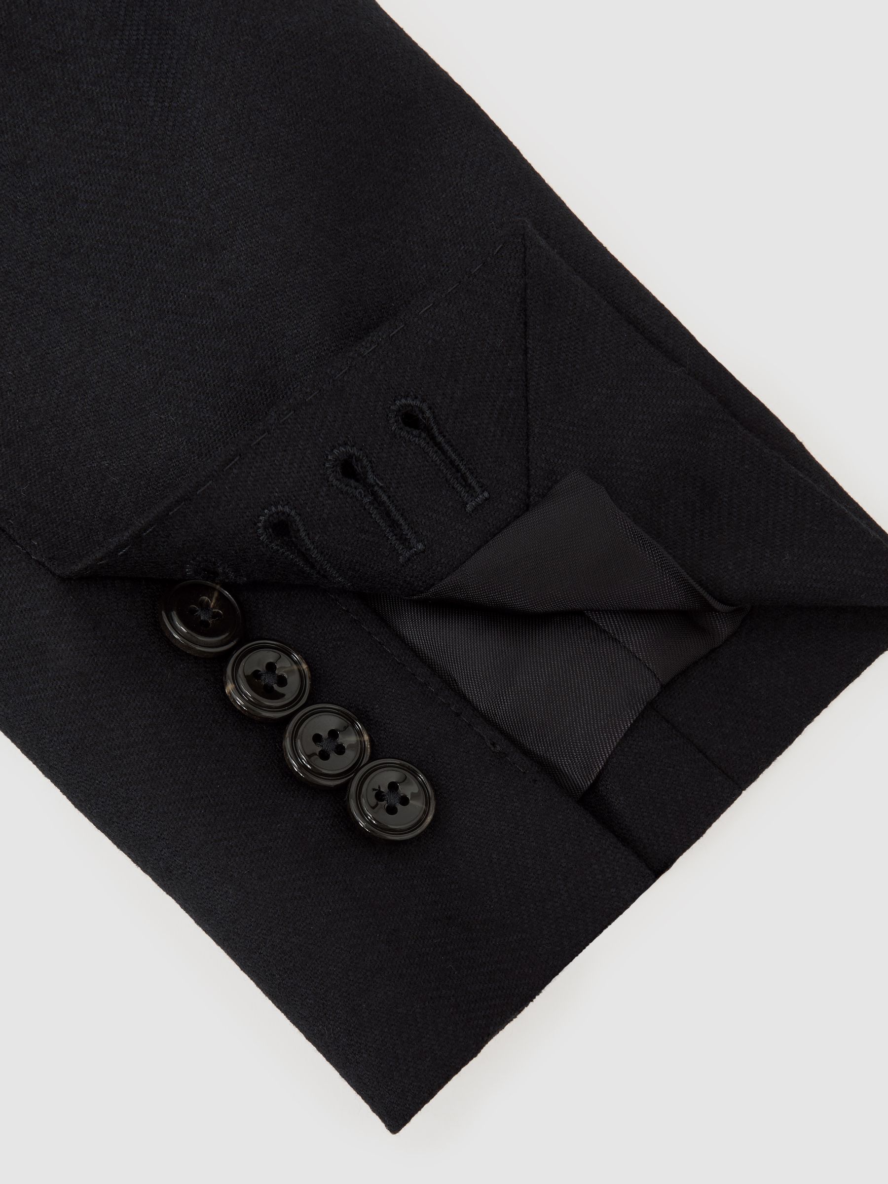 Wool-Flannel Double-Breasted Blazer Tailored-Fit in Navy