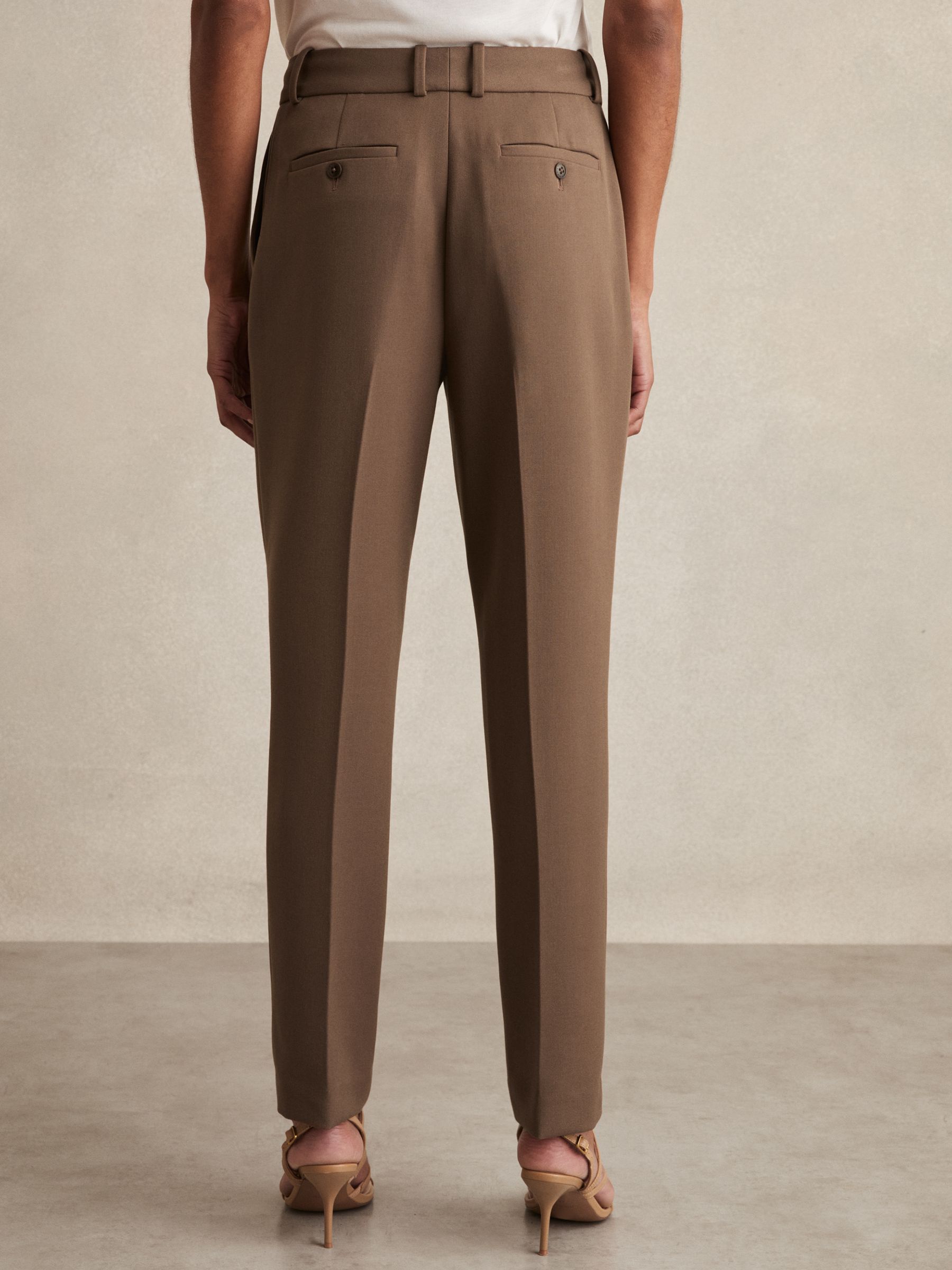 Petite Slim Fit Suit Trousers in Mink Neutral