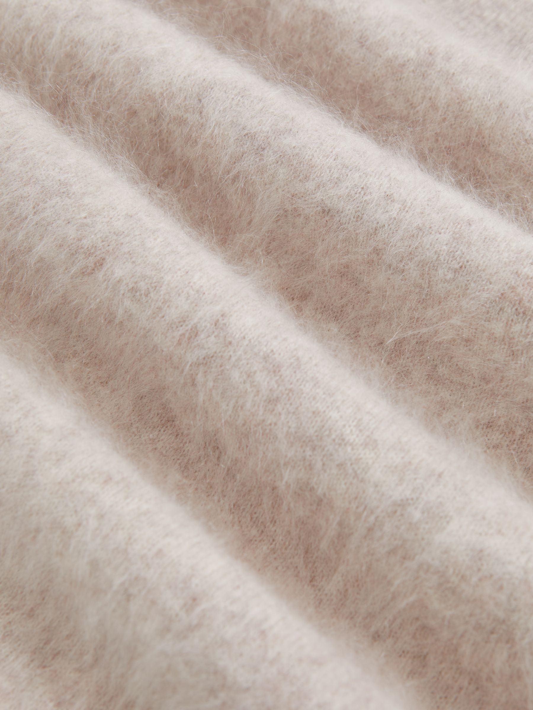 Brushed Cashmere Crew Neck Jumper in Oatmeal Neutral