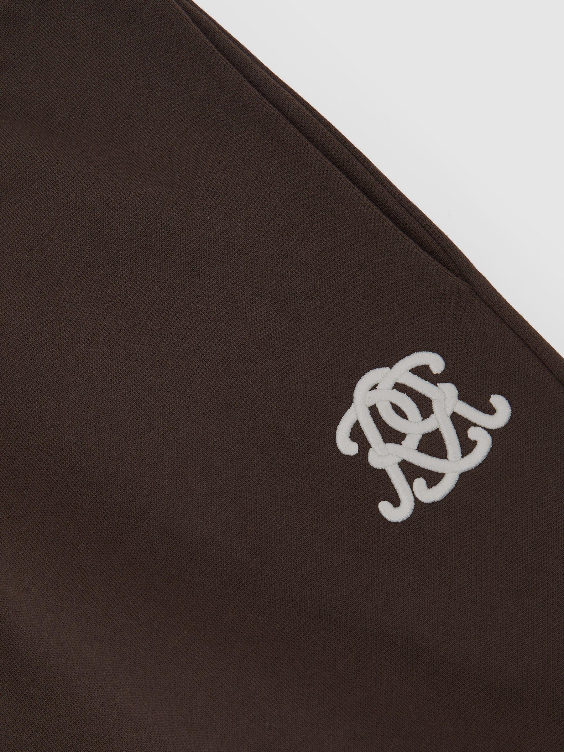 Monogram Cotton Wide-Leg Joggers in Brown