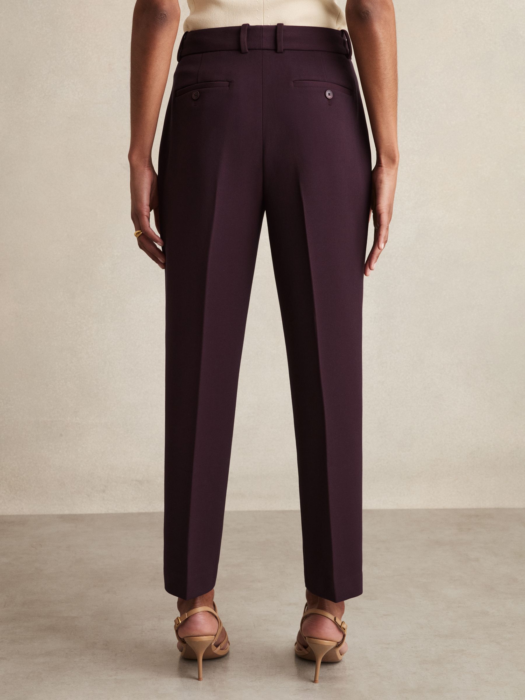Slim Fit Suit Trousers in Berry