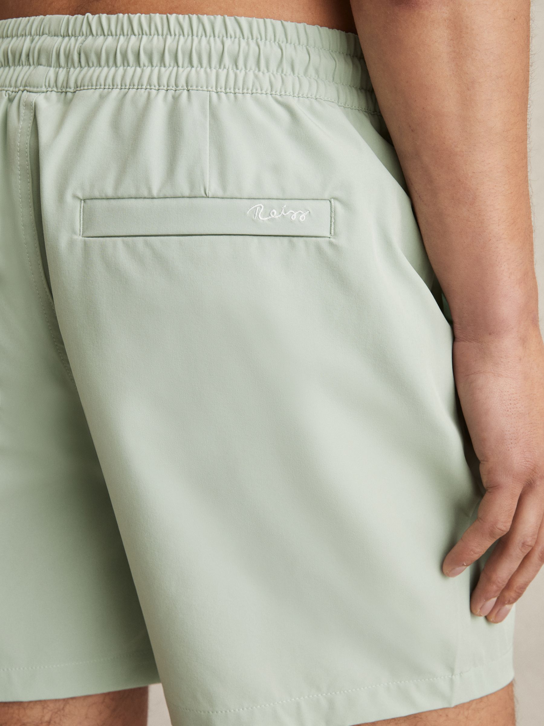 Drawstring Swim Shorts in Mint Green