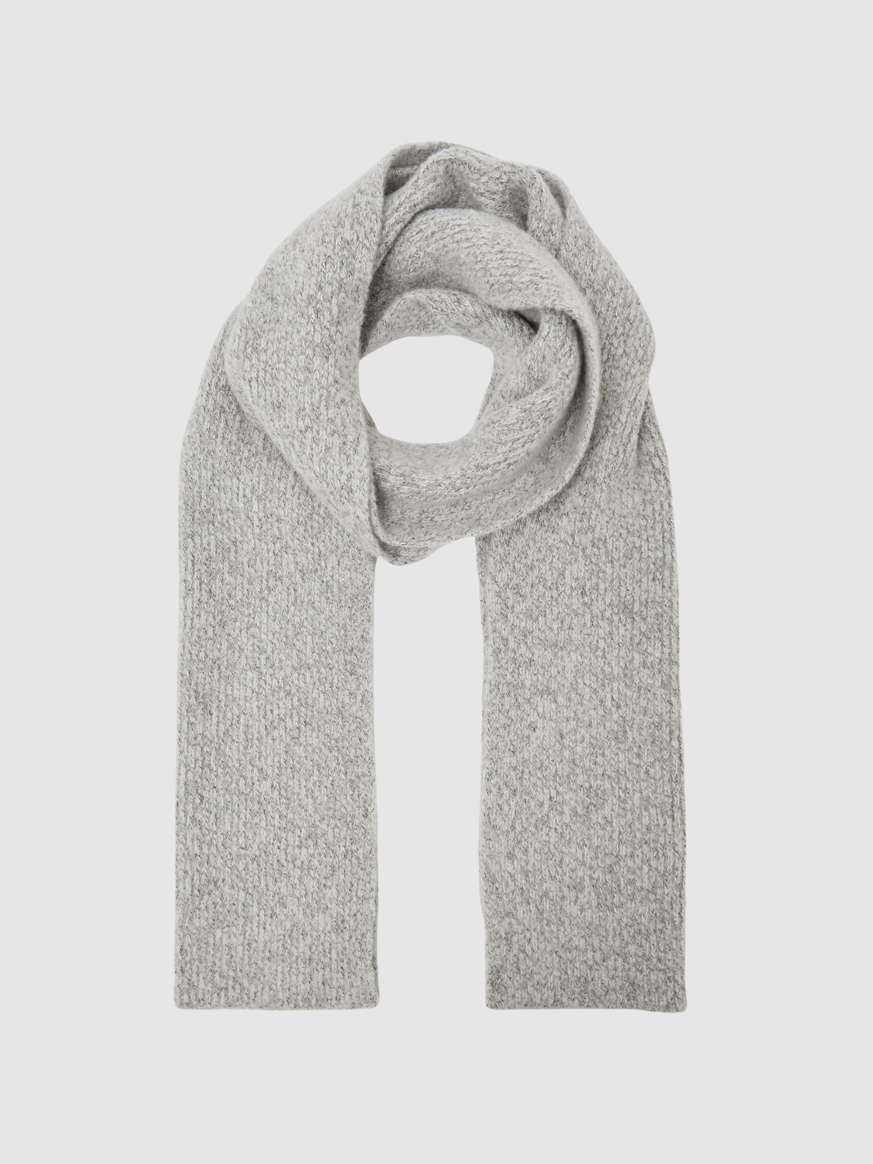 Atelier Cashmere-Blend Flecked Scarf in Soft Grey Melange