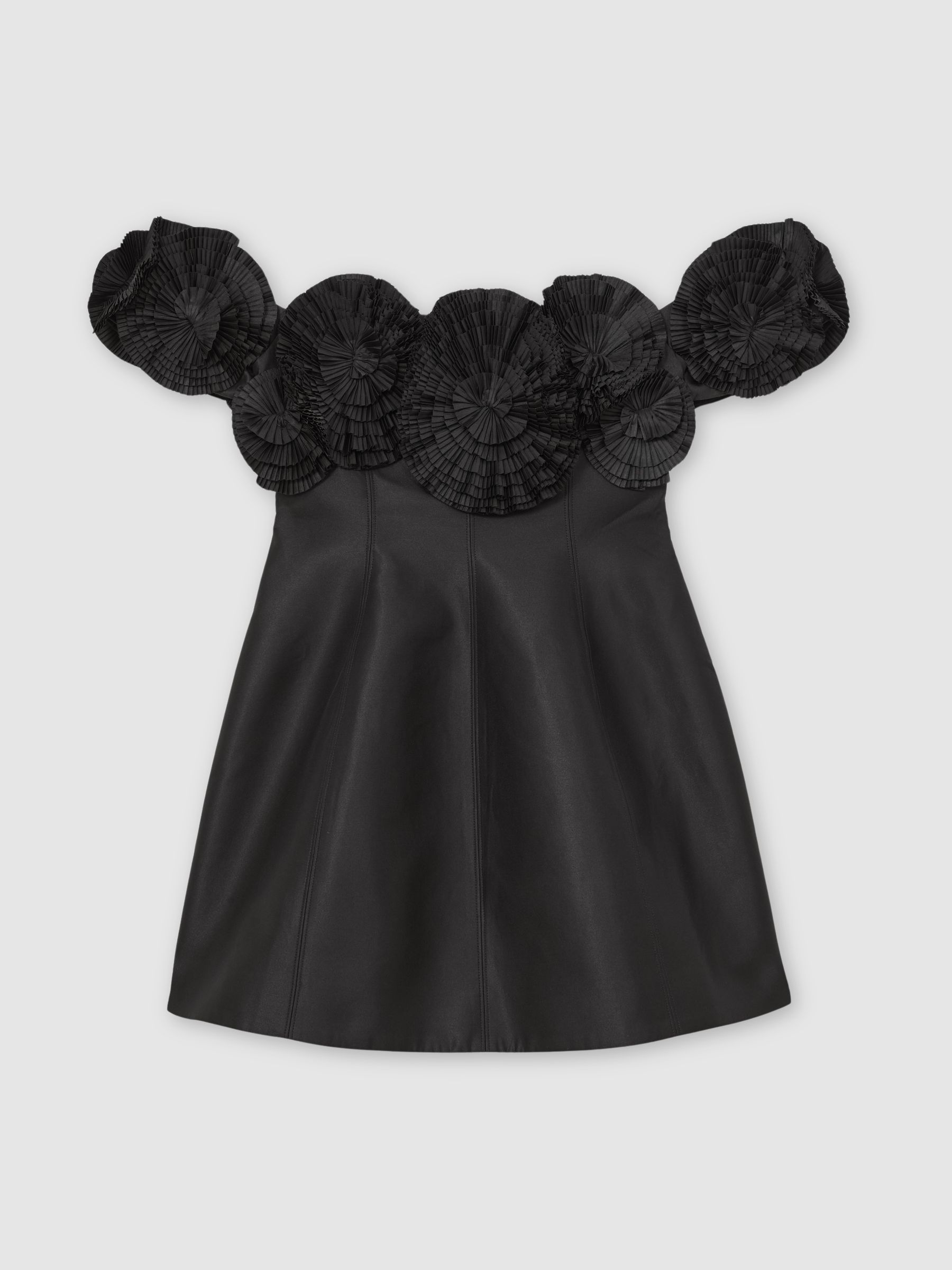 Acler Rosette Off-Shoulder Mini Dress in Black