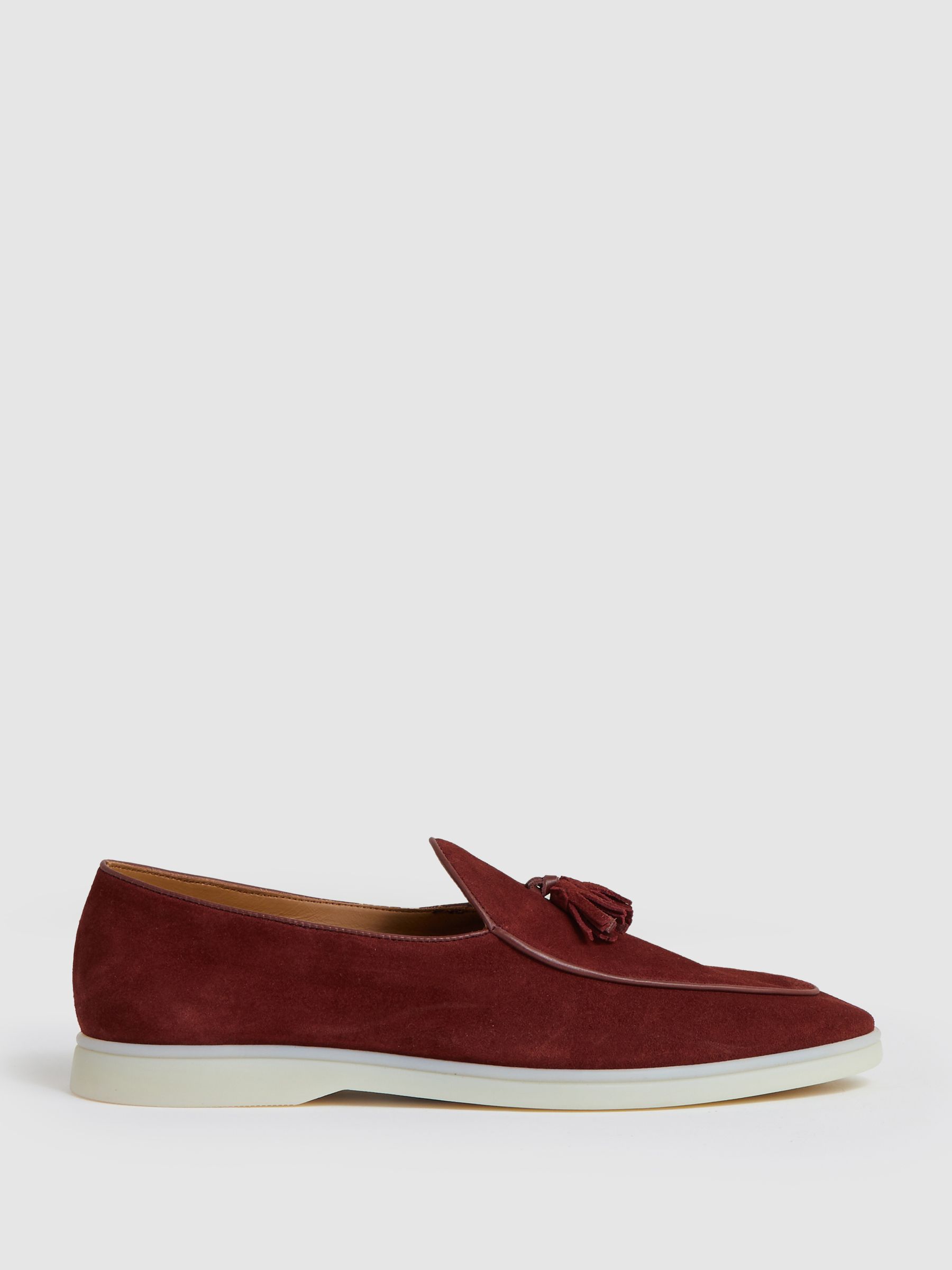 Suede Tassel Loafers in Navy
