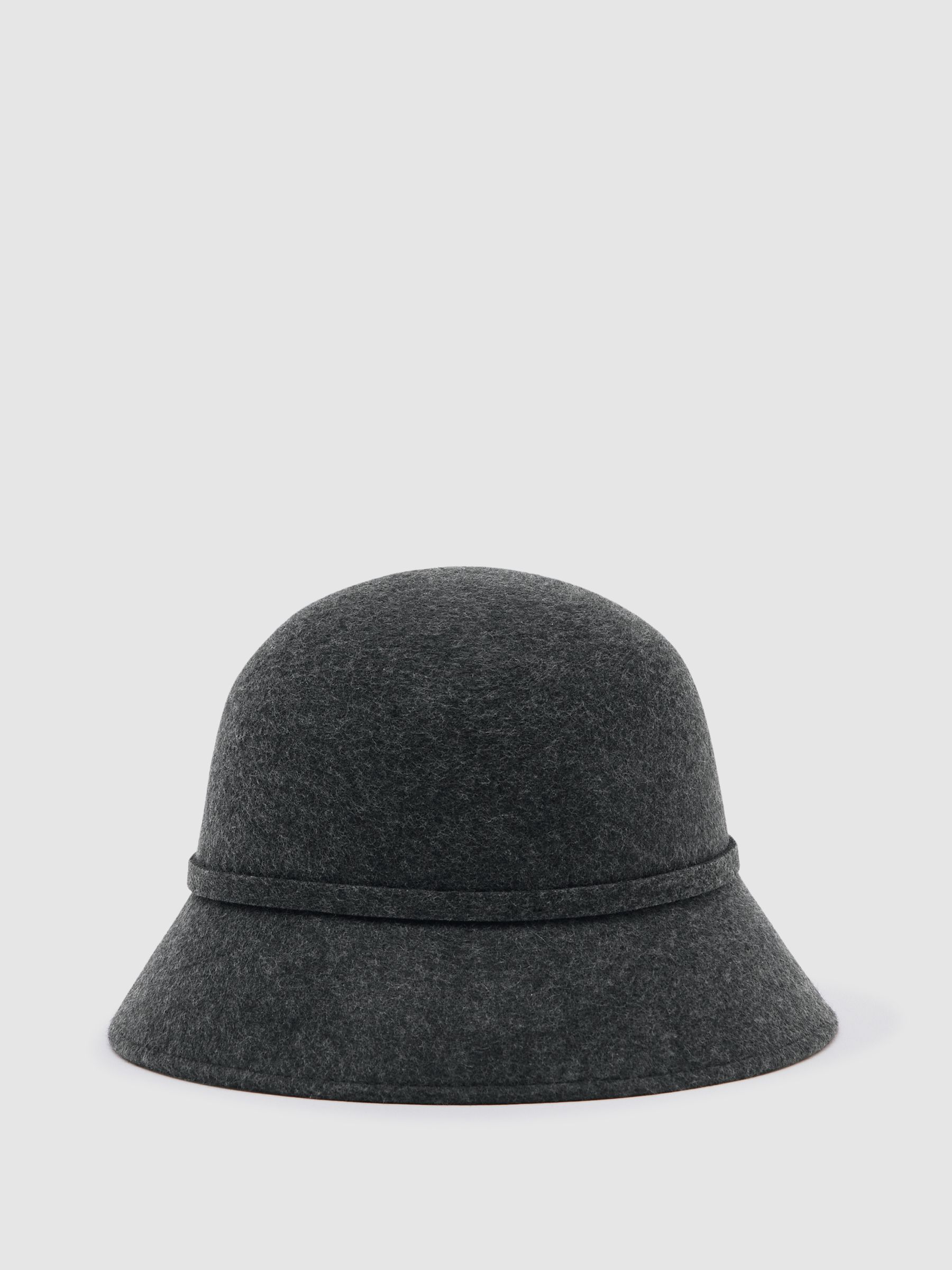 Felted-Wool Bucket Hat in Grey