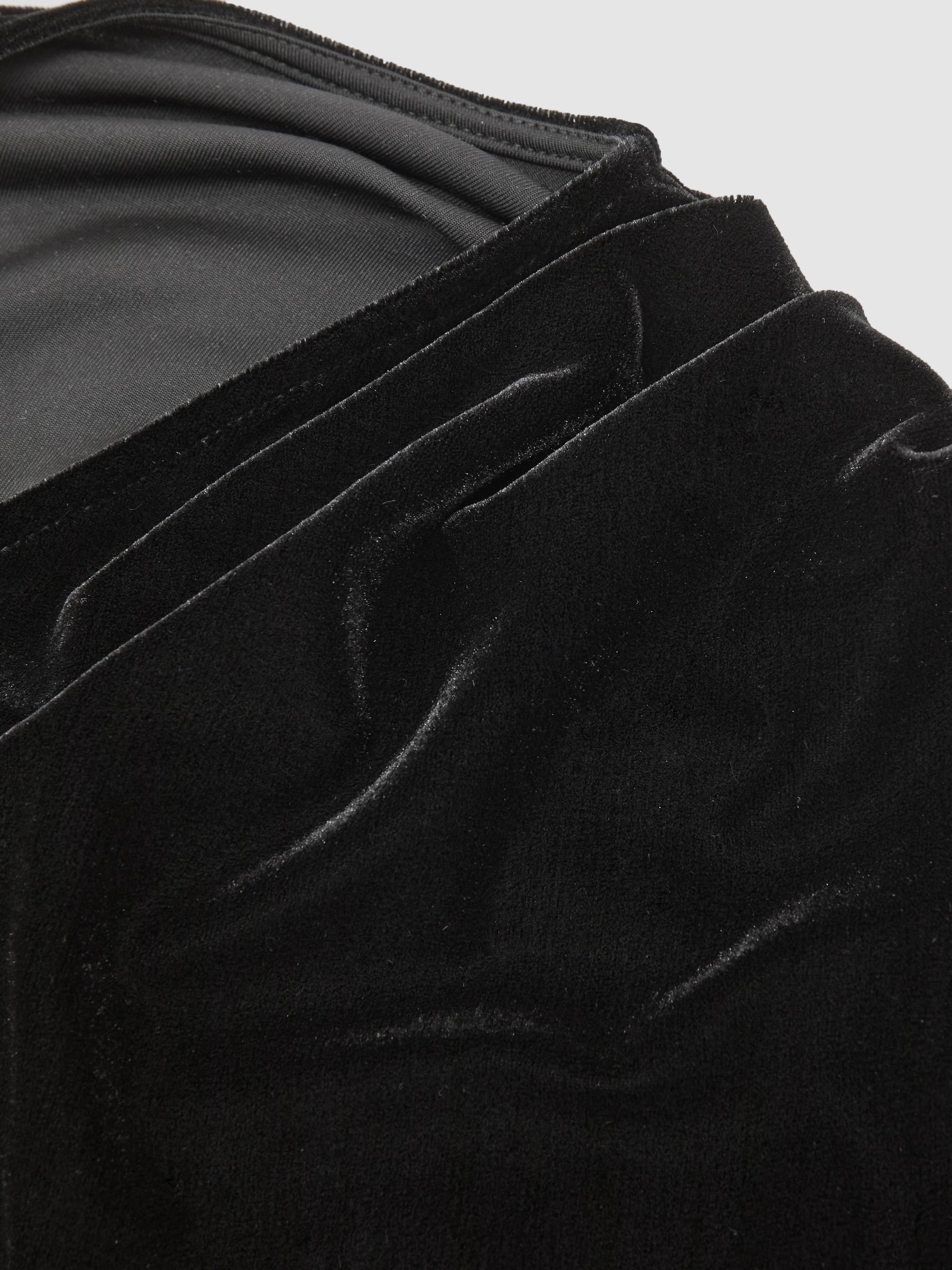 Velvet Cut-Out Long-Sleeve Top in Black