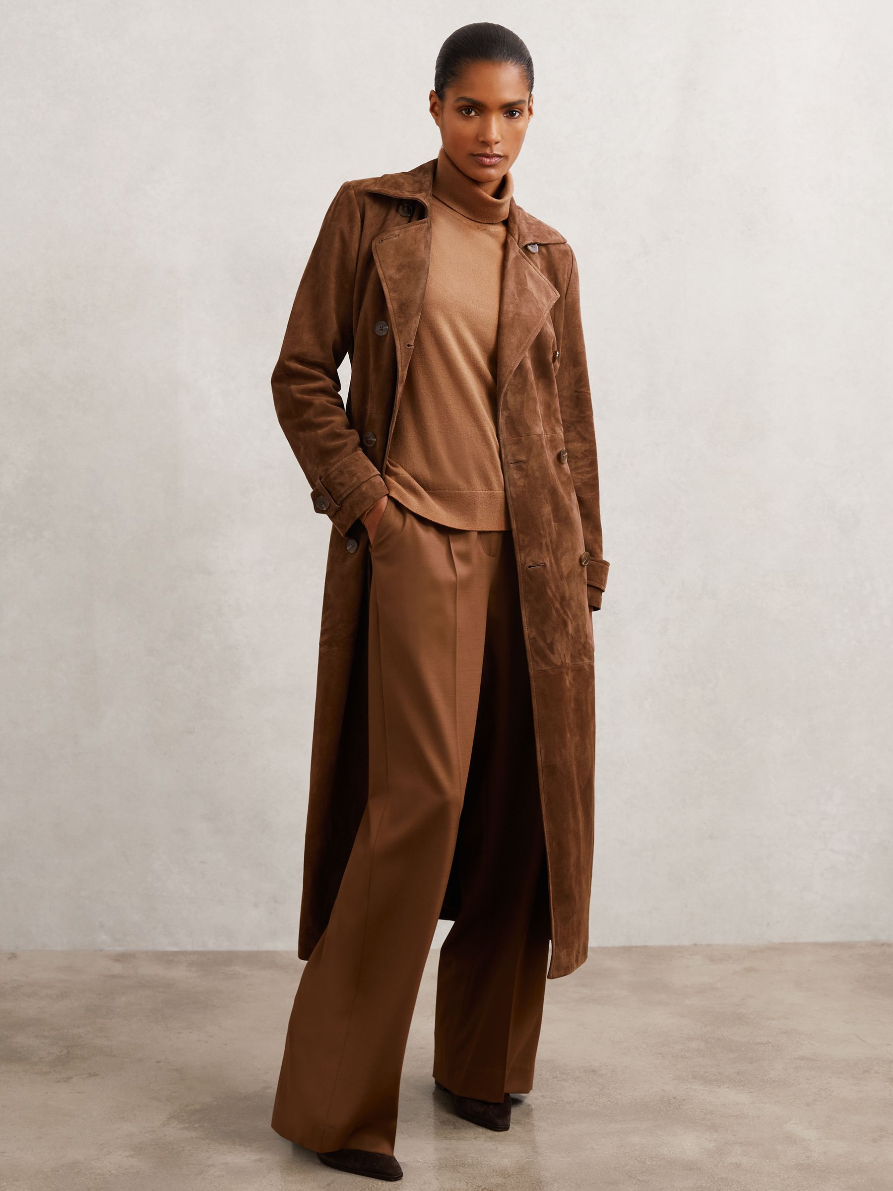 Wool Roll-Neck Jumper in Camel