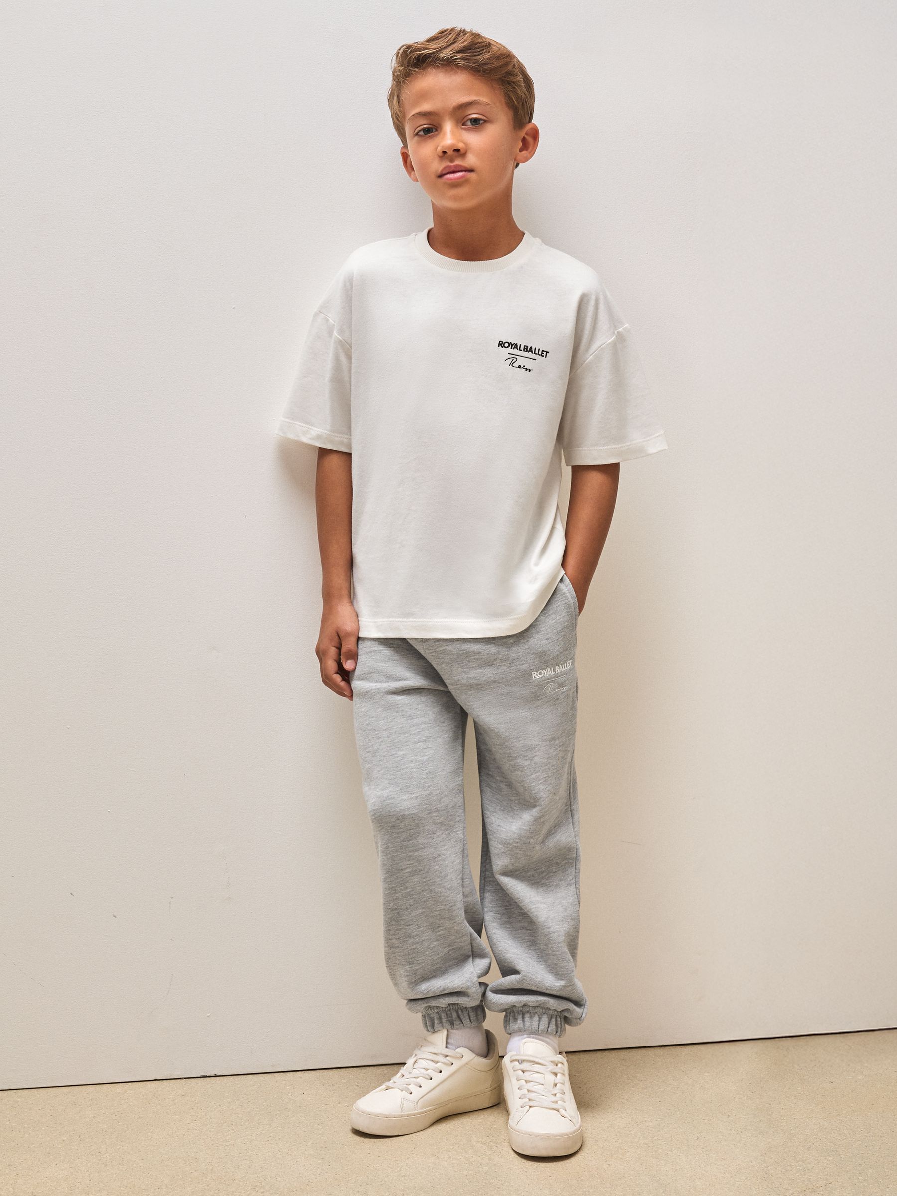 3-9 yrs Reiss | Royal Ballet Logo Unisex Fit T-Shirt in White