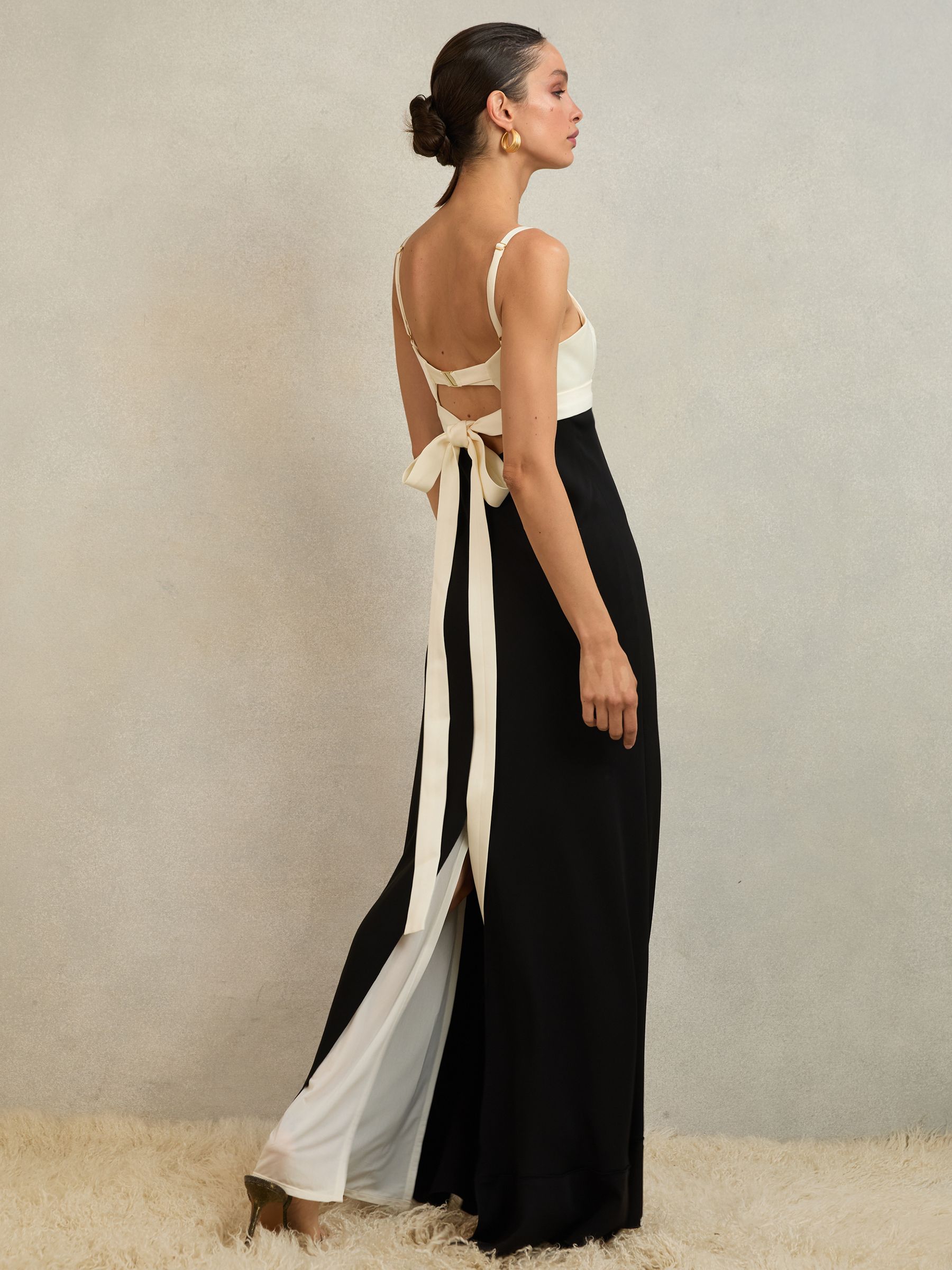 Atelier Colour-Block Maxi Dress in Black