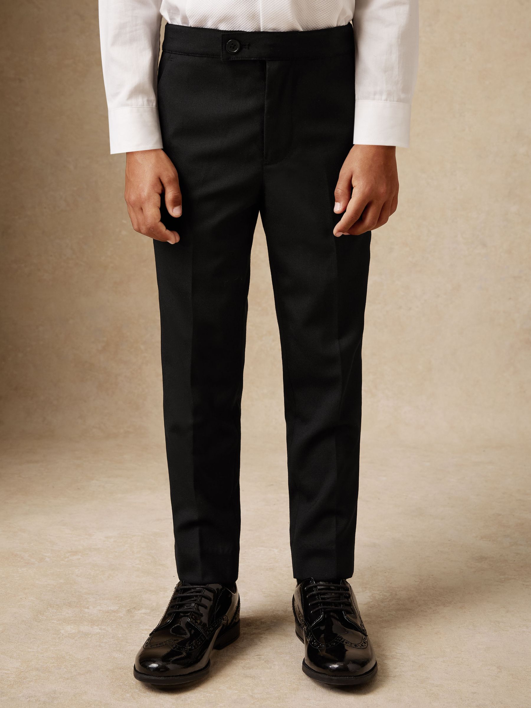 9-13 yrs Tuxedo Satin Stripe Trousers in Black