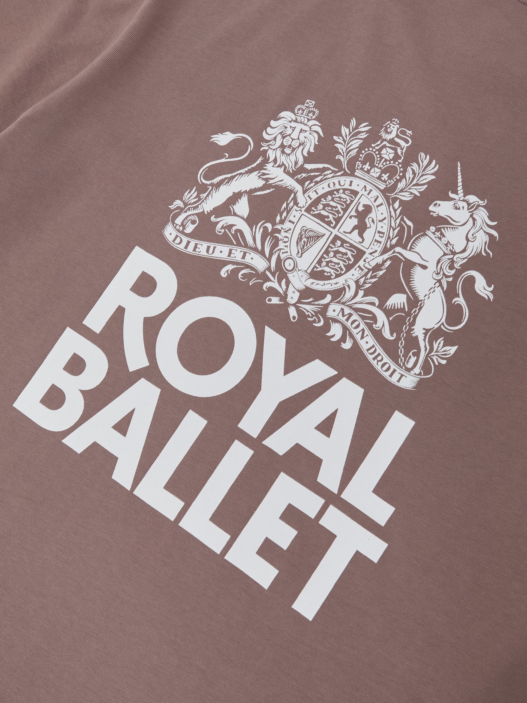 Reiss | Royal Ballet Logo Unisex Fit T-Shirt in Rose Pink