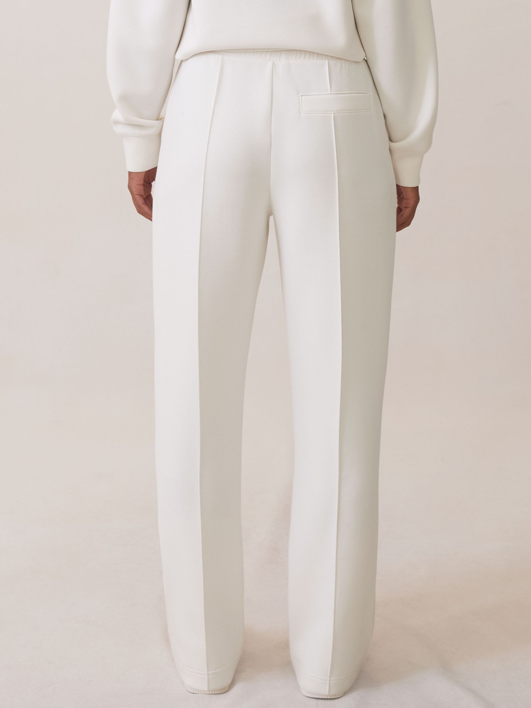Modal-Blend Interlock Wide-Leg Joggers in Ivory