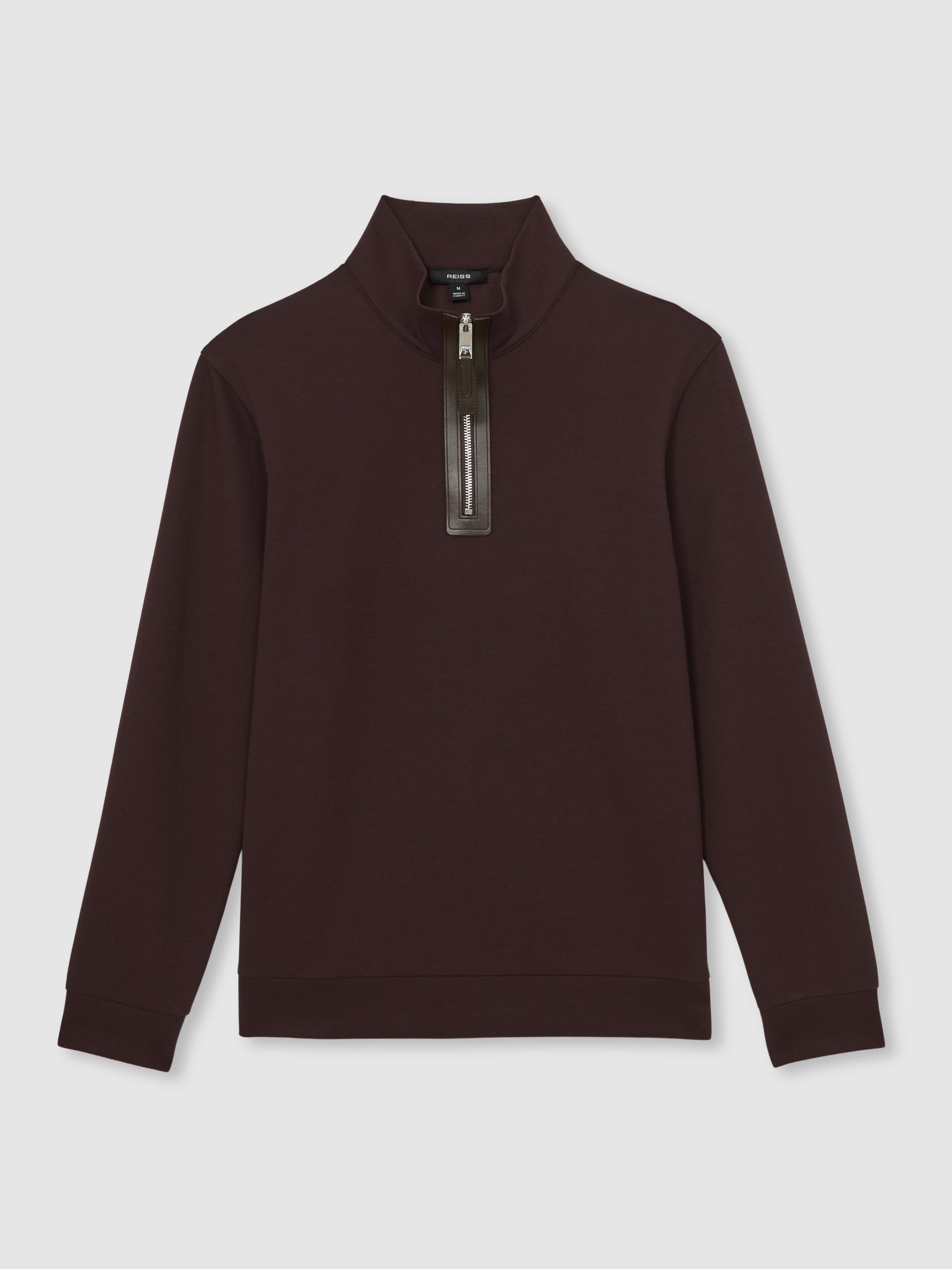 Interlock Half-Zip Sweatshirt with Trim in Cherry Red