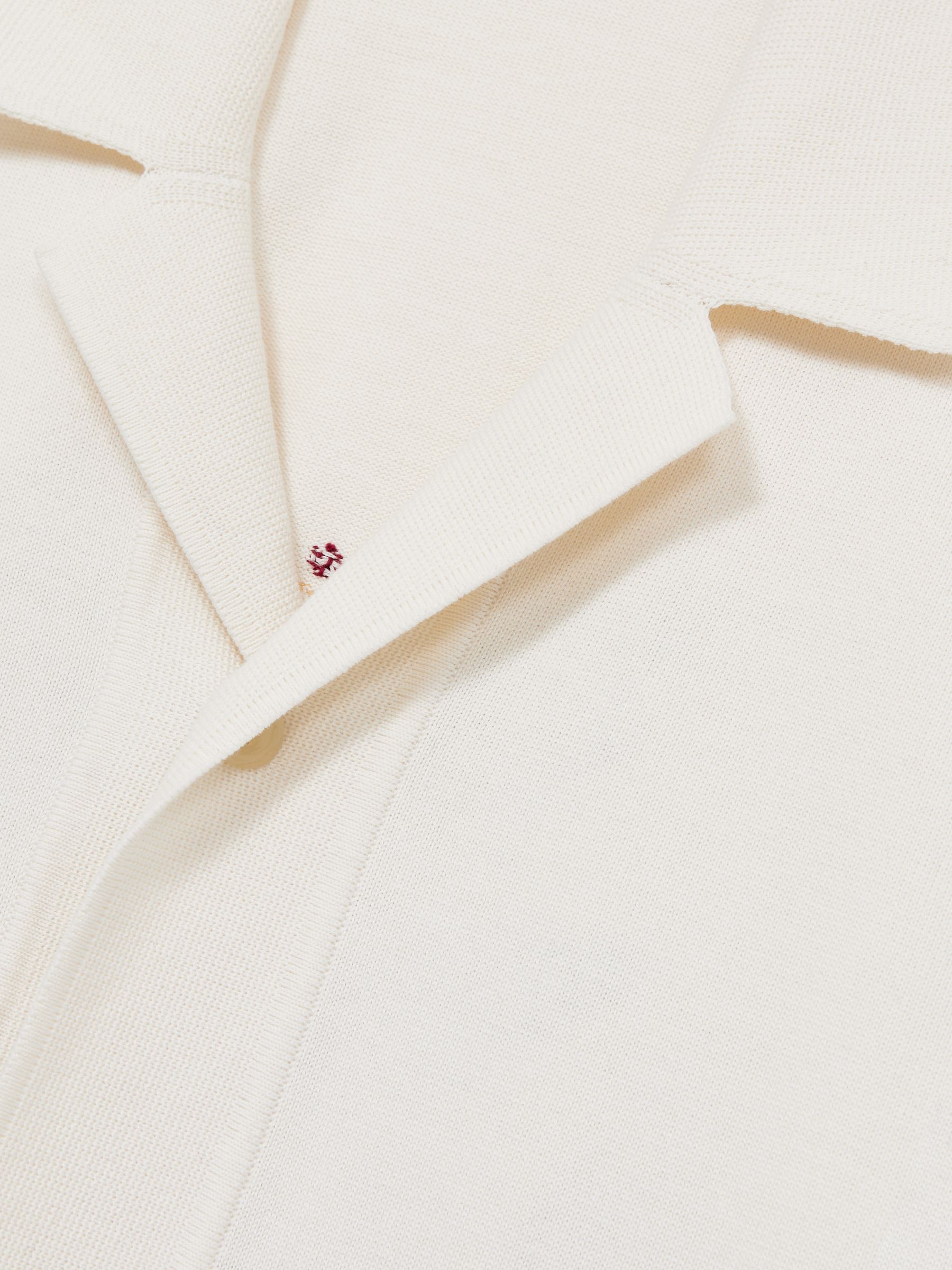 Floral Motif Knit 100% Cotton Shirt in Ivory Print