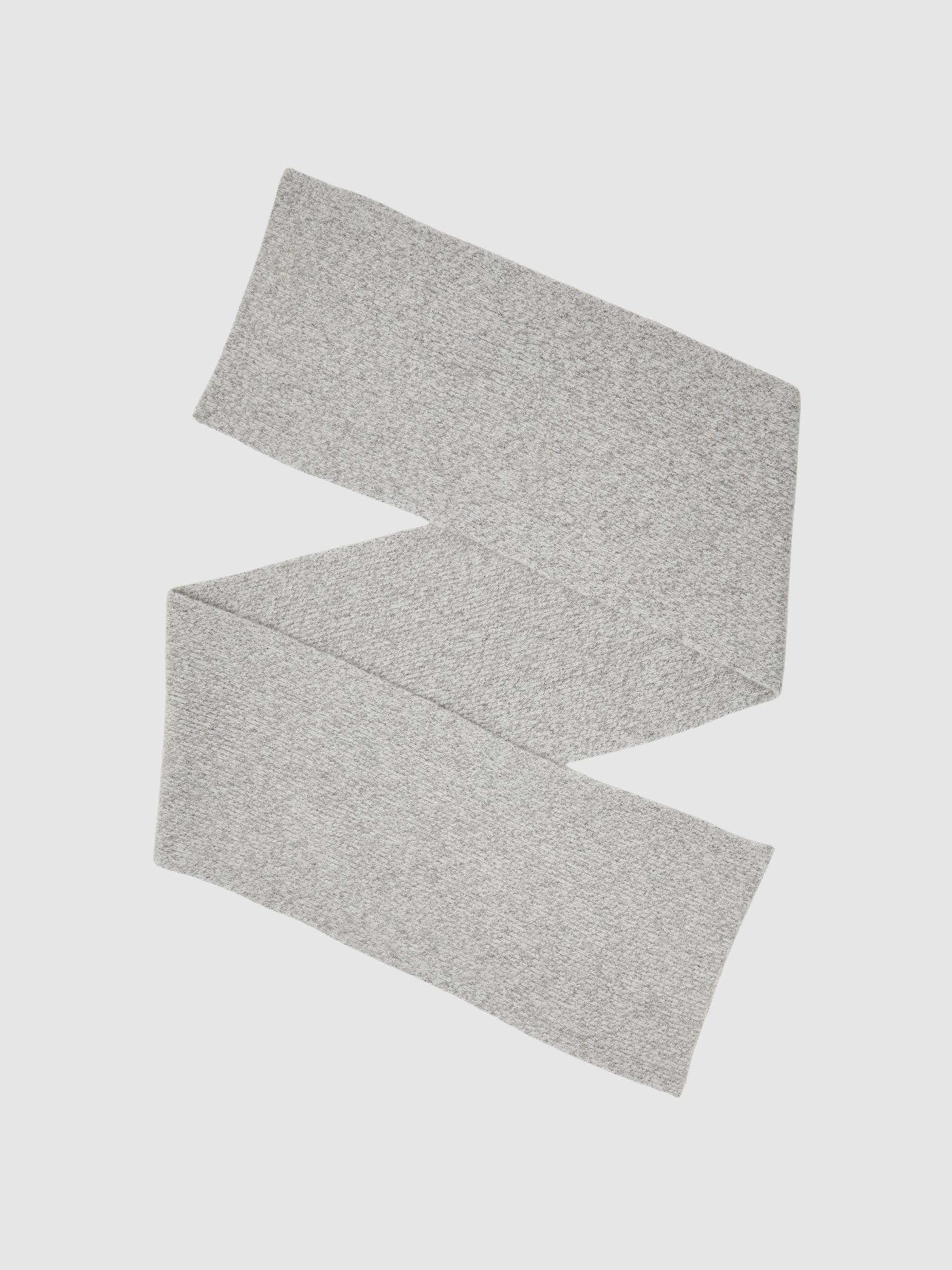 Atelier Cashmere-Blend Flecked Scarf in Soft Grey Melange