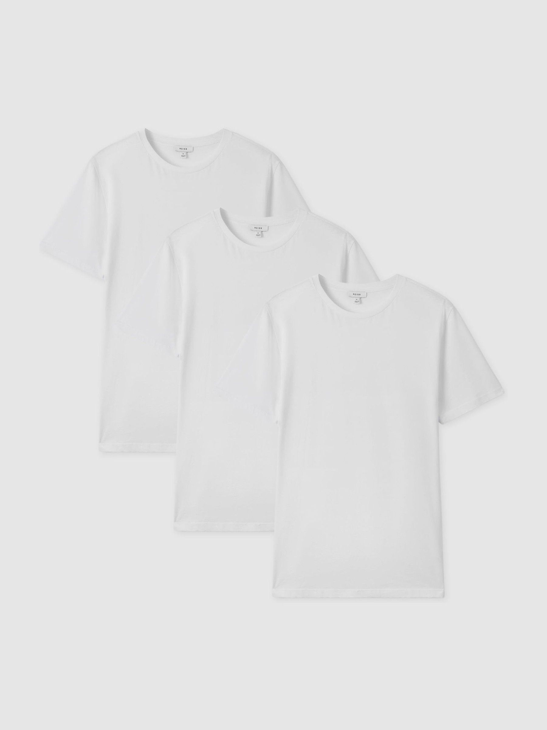 Cotton-Jersey Crew-Neck T-shirts 3 Pack in White