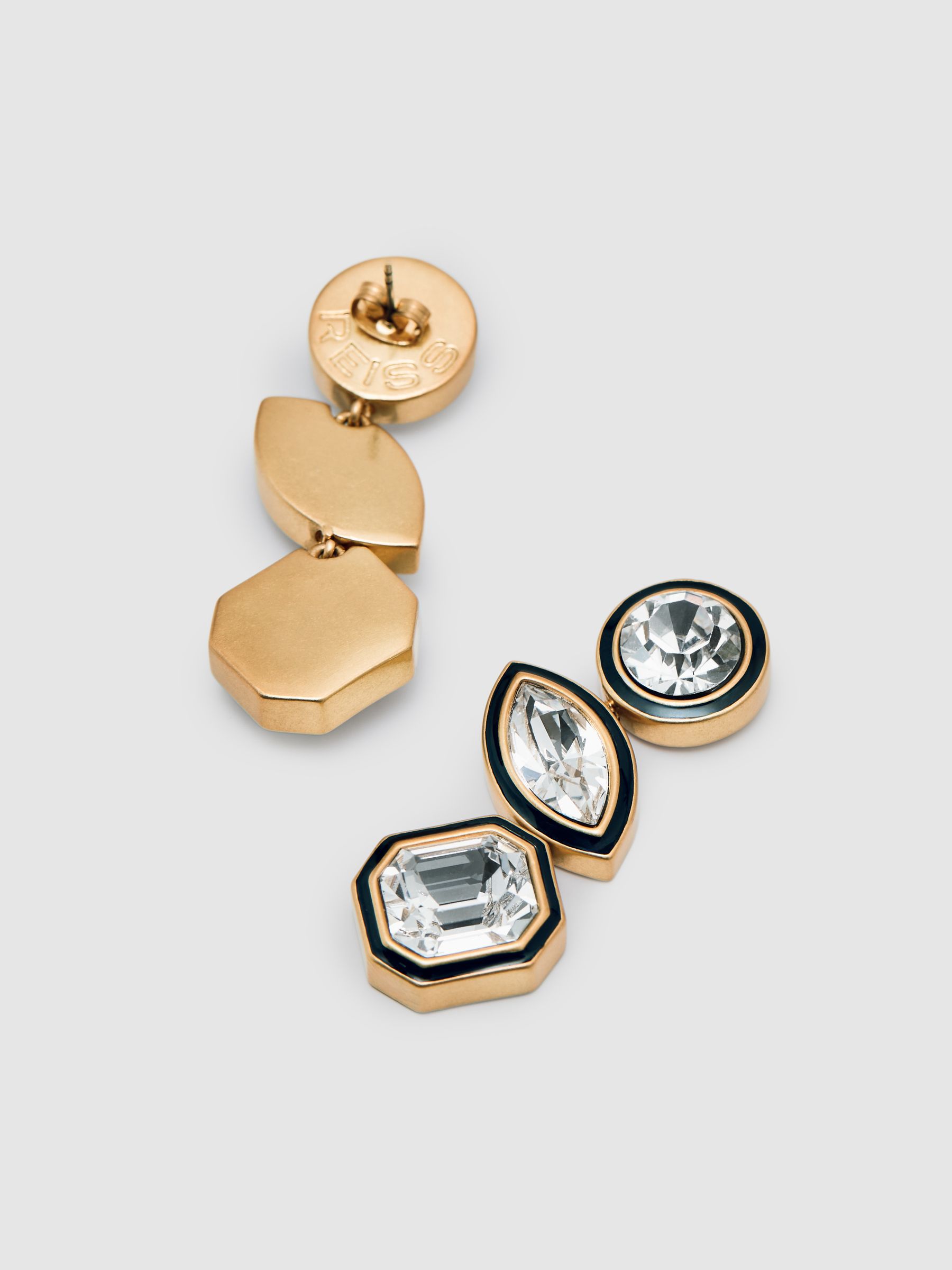 Crystal Drop Earrings in Gold