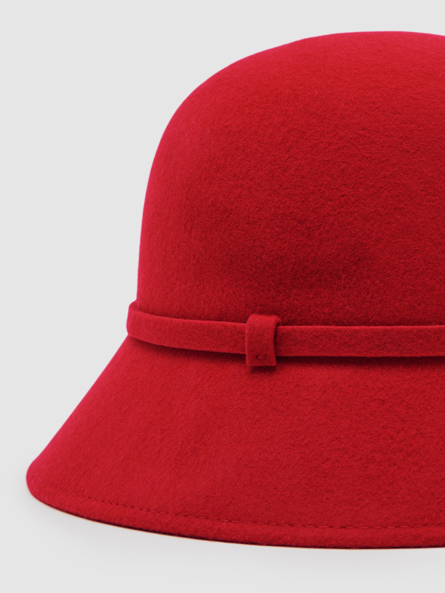 Felted-Wool Bucket Hat in Red