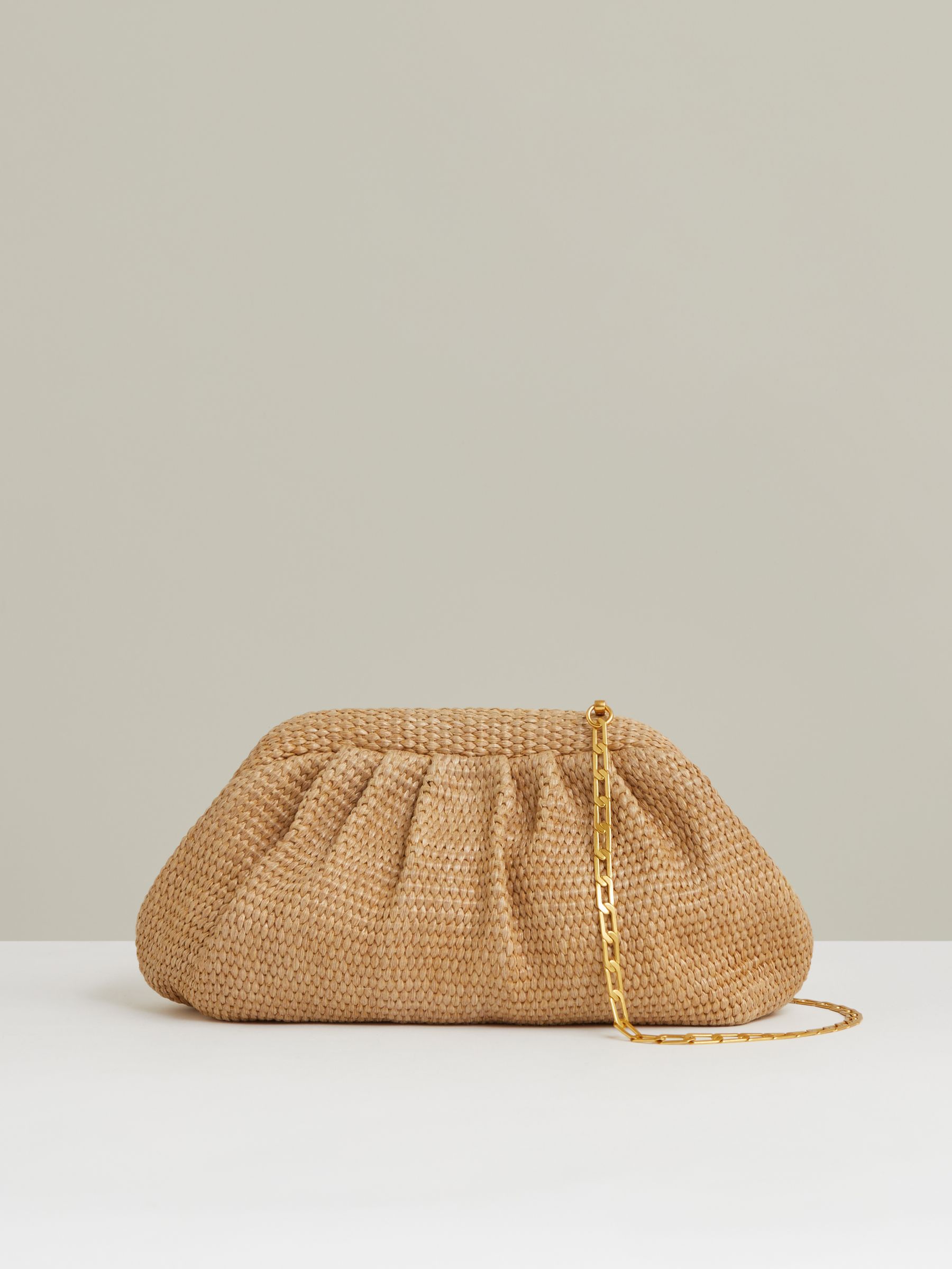 Raffia Clutch Bag in Natural