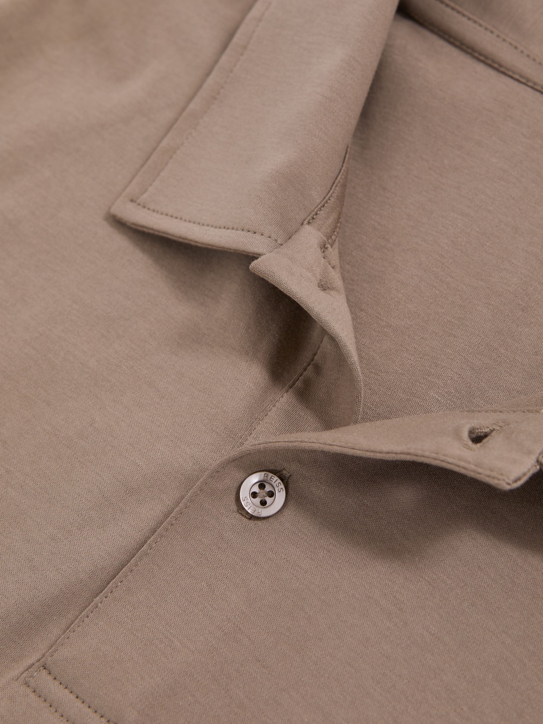 Air-Water Cotton Polo Shirt in Taupe Brown
