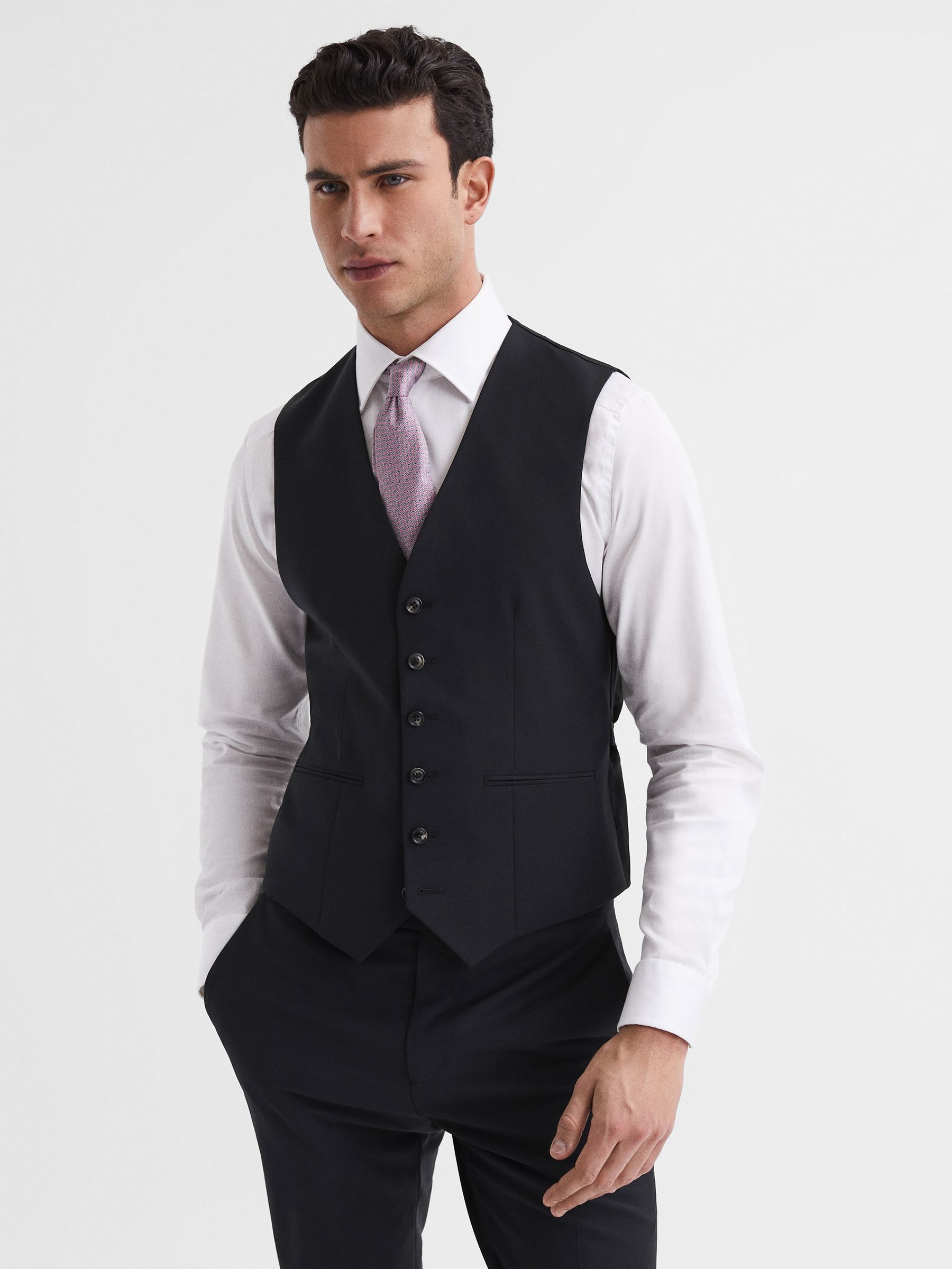 Modern Fit Travel Waistcoat in Black