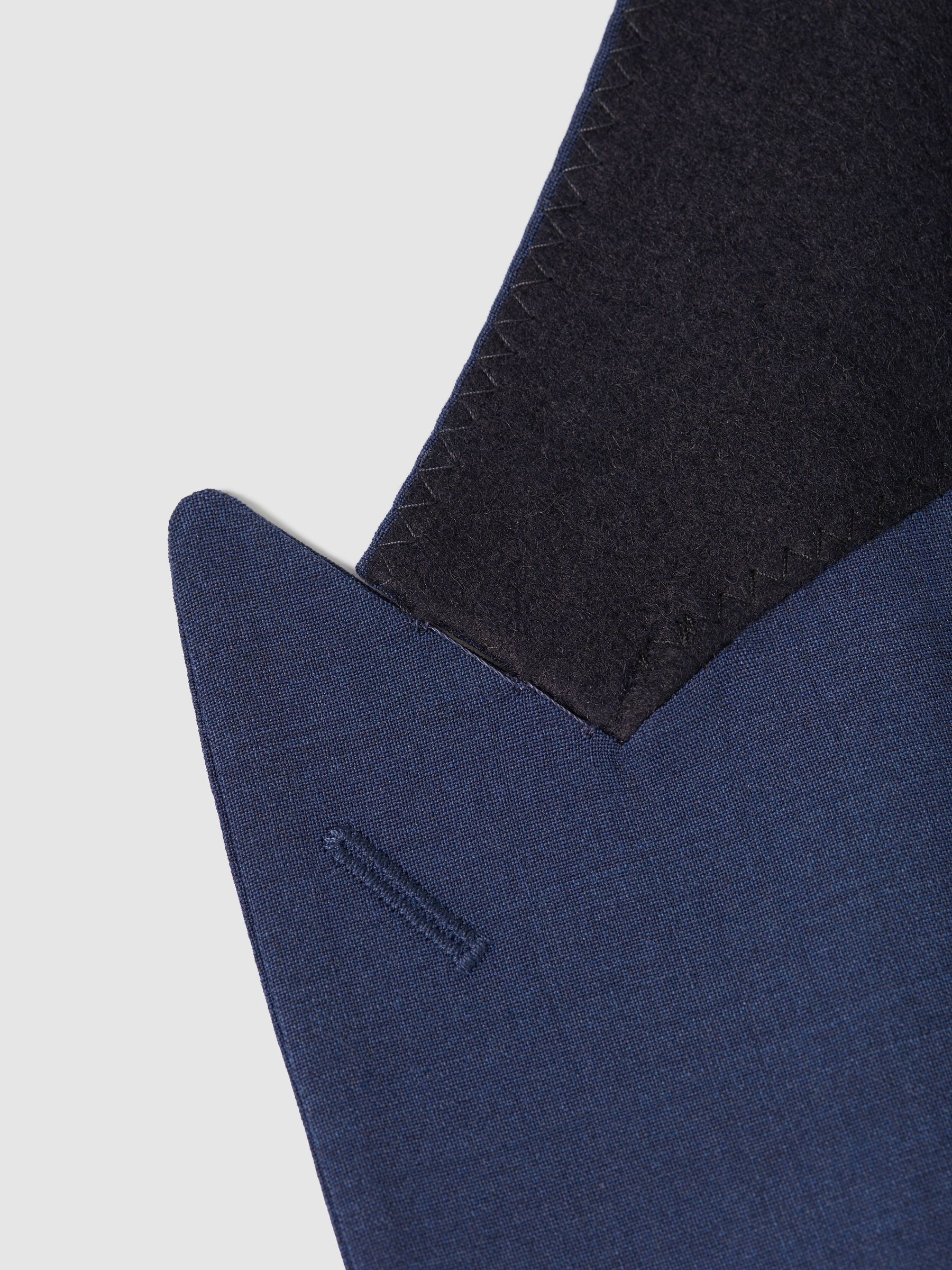 Slim Fit Single Breasted Wool Blend Blazer in Bright Blue