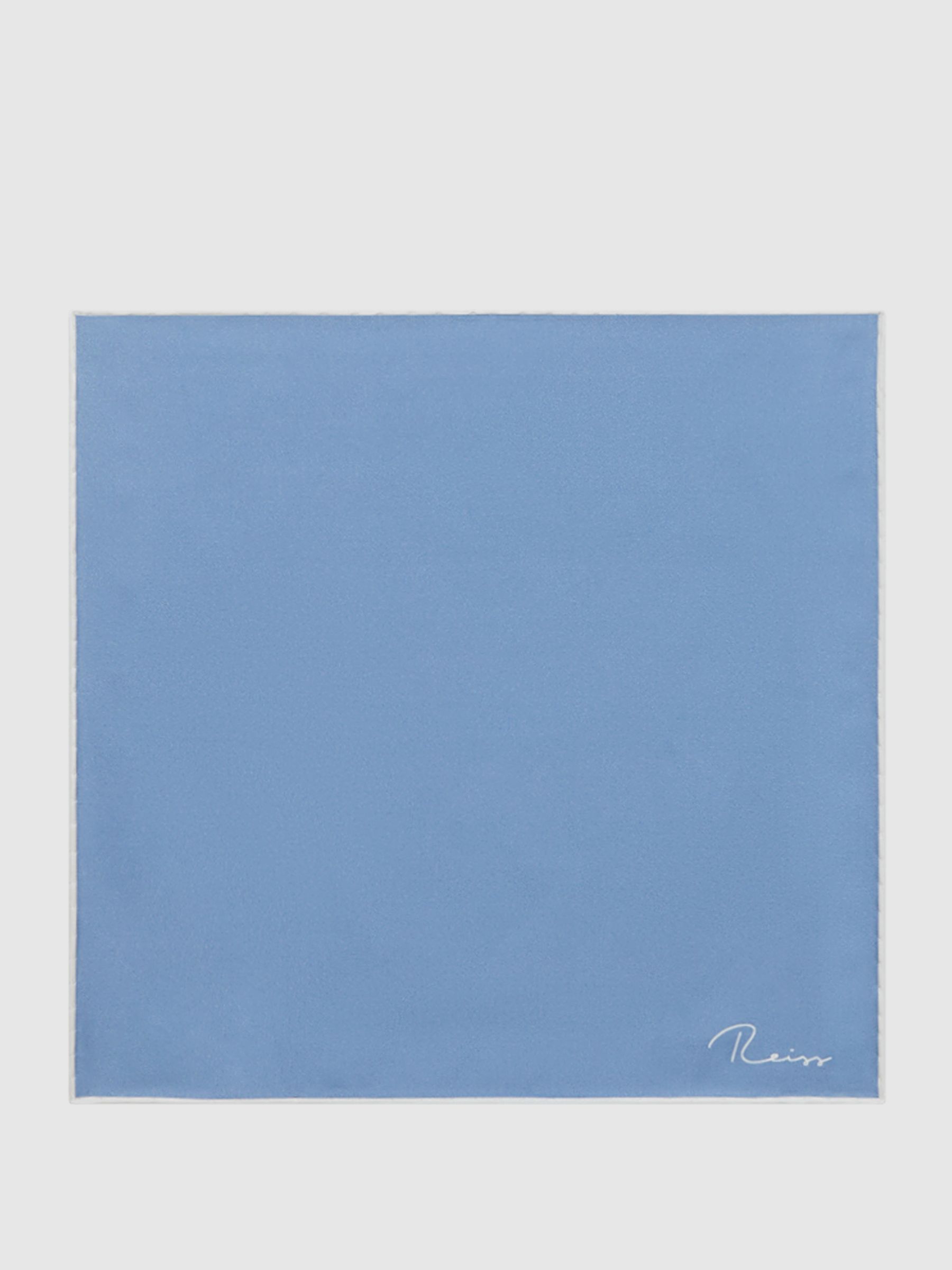 Plain Silk Pocket Square in Airforce Blue