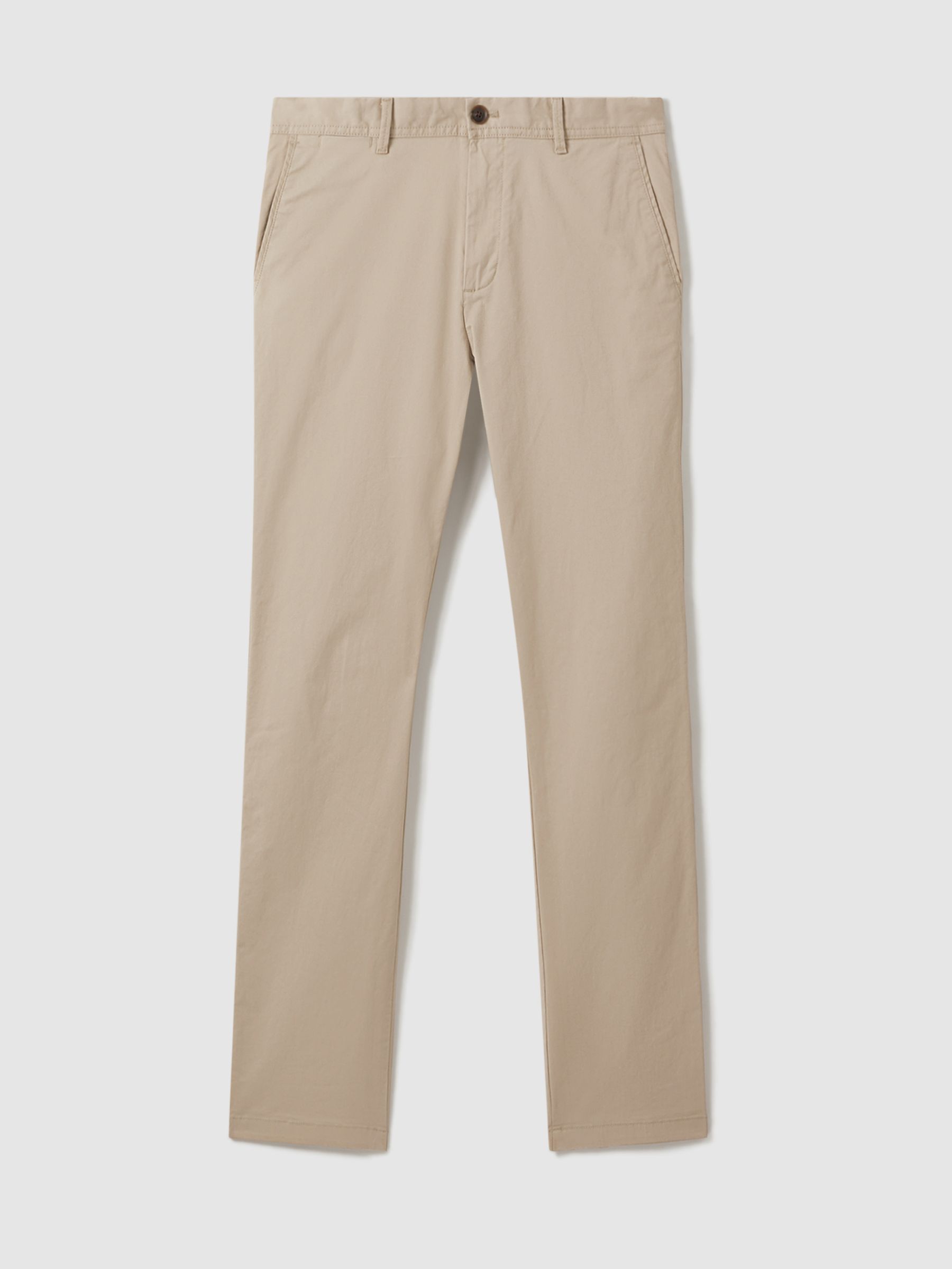 Washed Cotton Slim Fit Chino in Stone