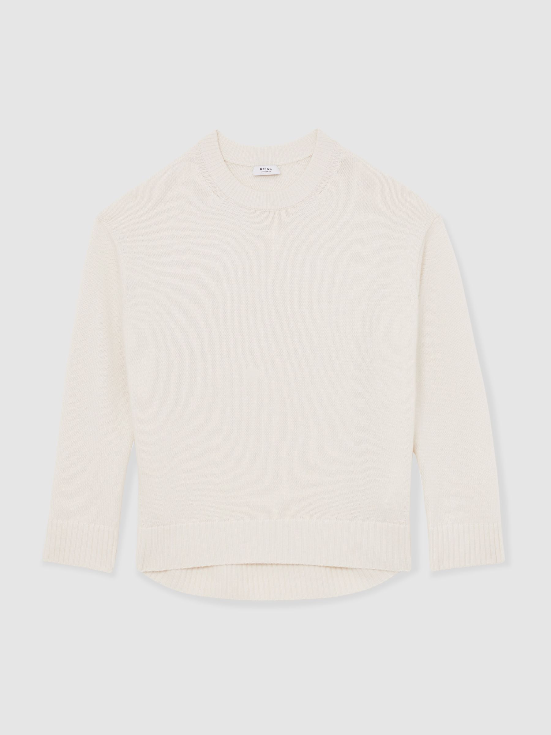 Wool-Cashmere Crew-Neck Jumper in Cream