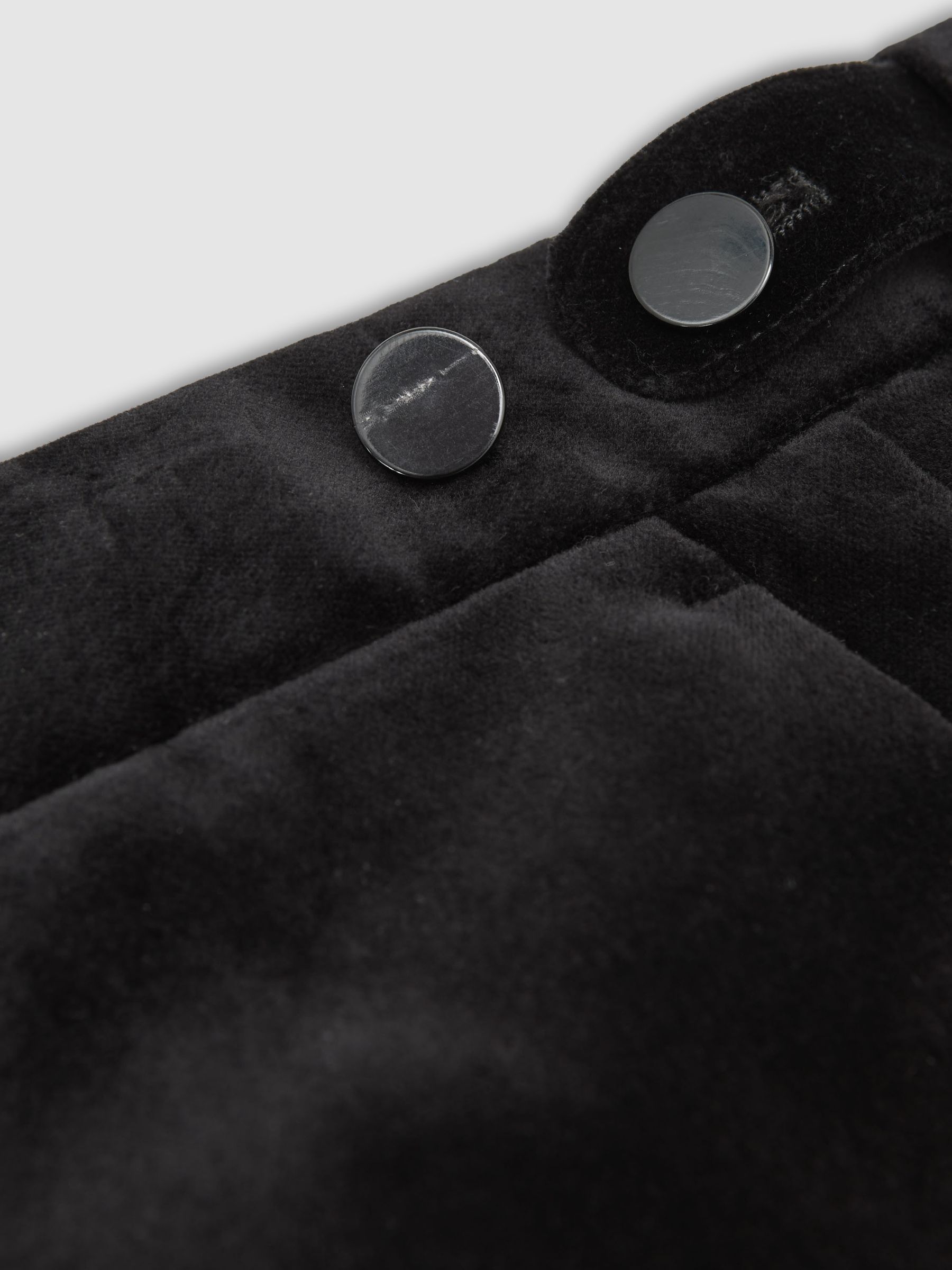 Velvet Slim-Fit Suit Trousers in Black