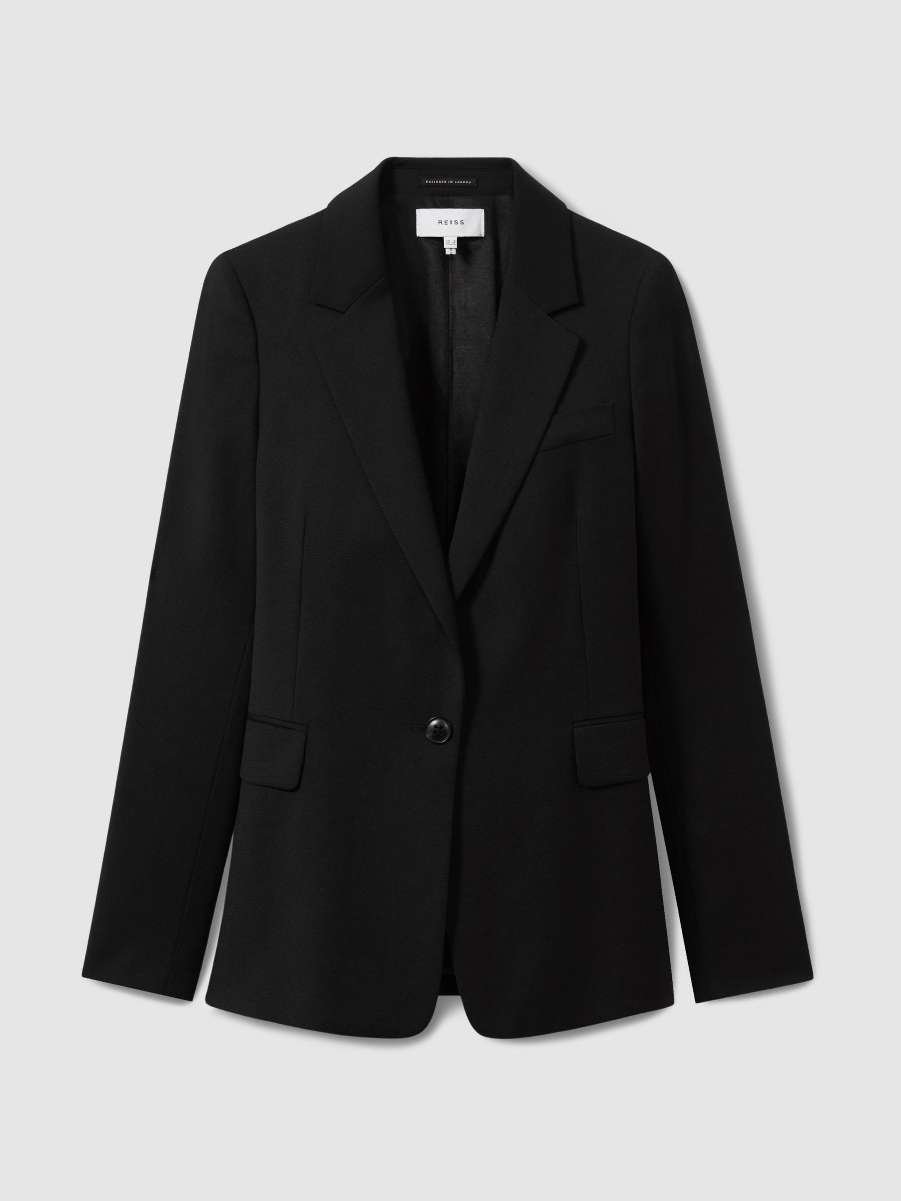 Petite Single Breasted Suit Blazer in Black